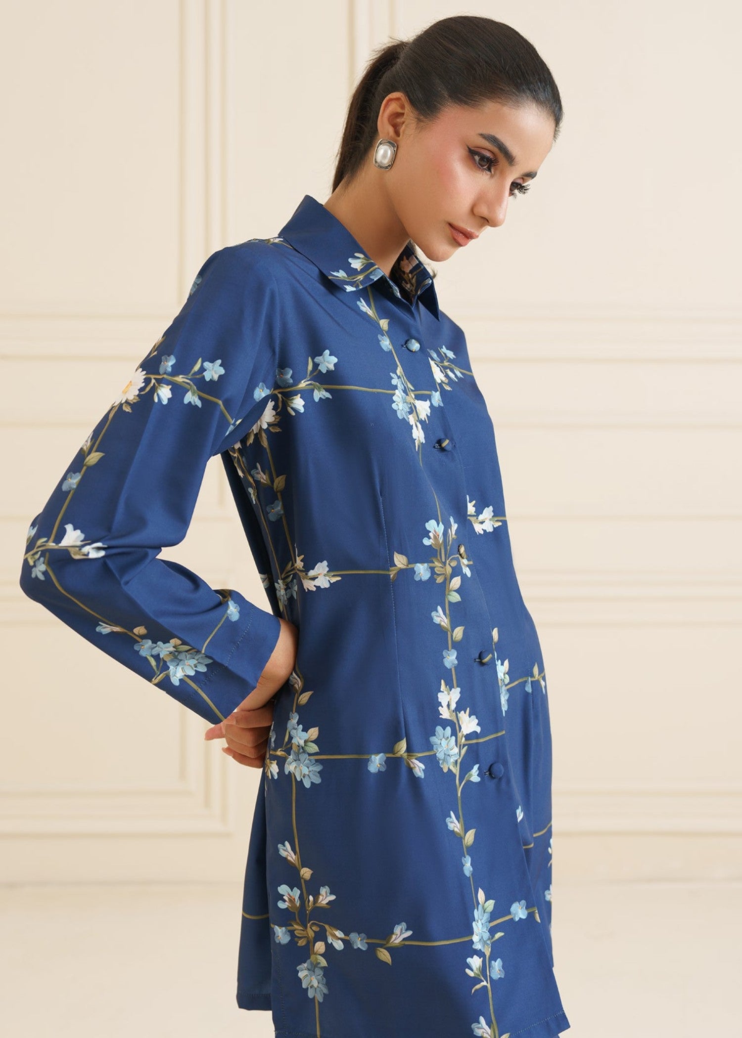 crepe Co ord Sets in Blue