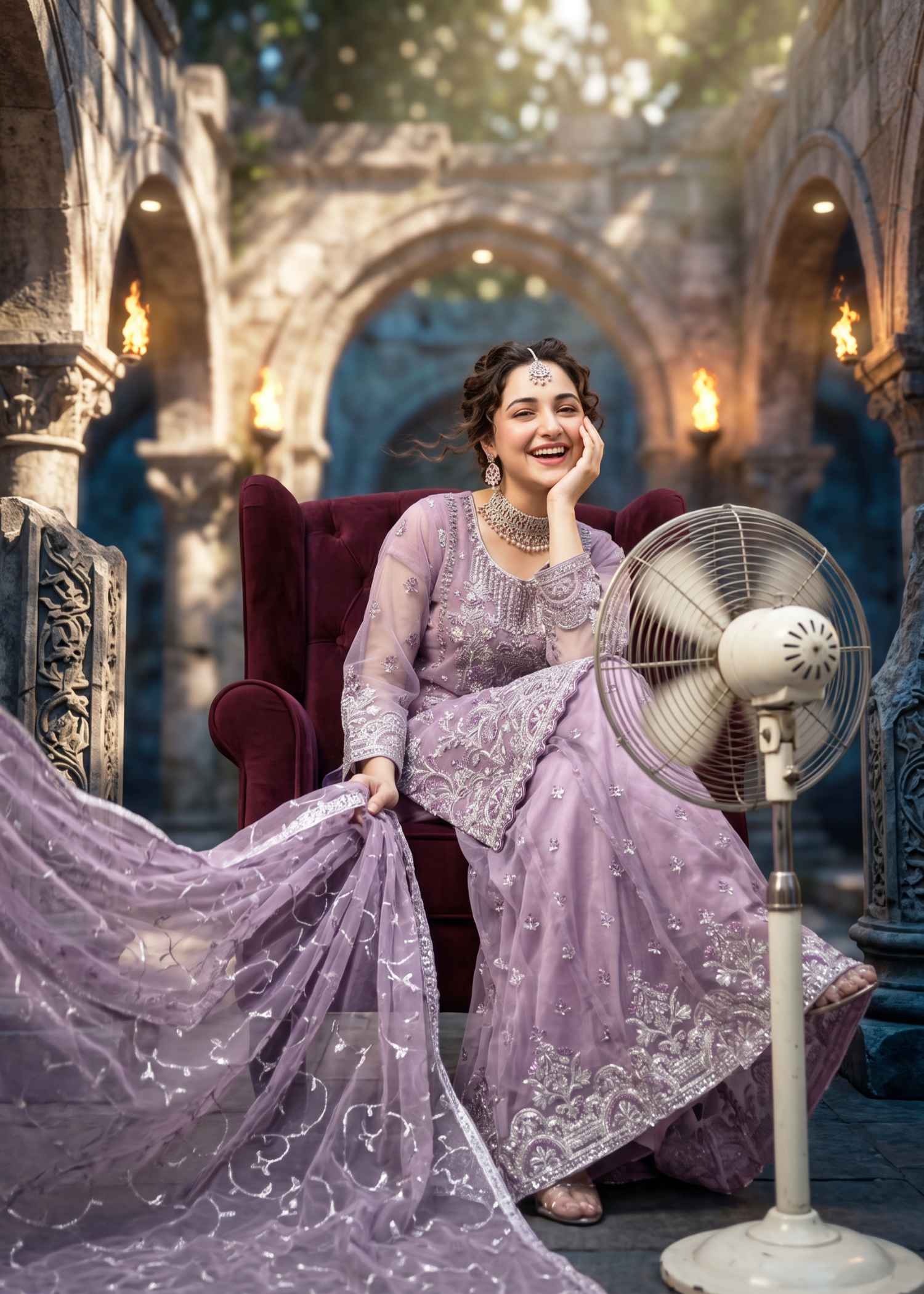 organza Sharara in Mauve