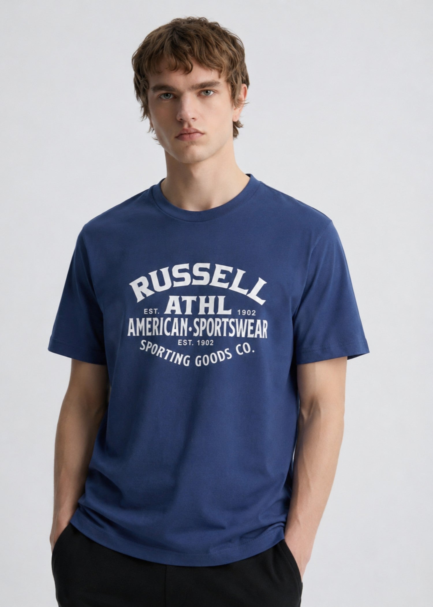cotton T Shirt in Sapphire blue