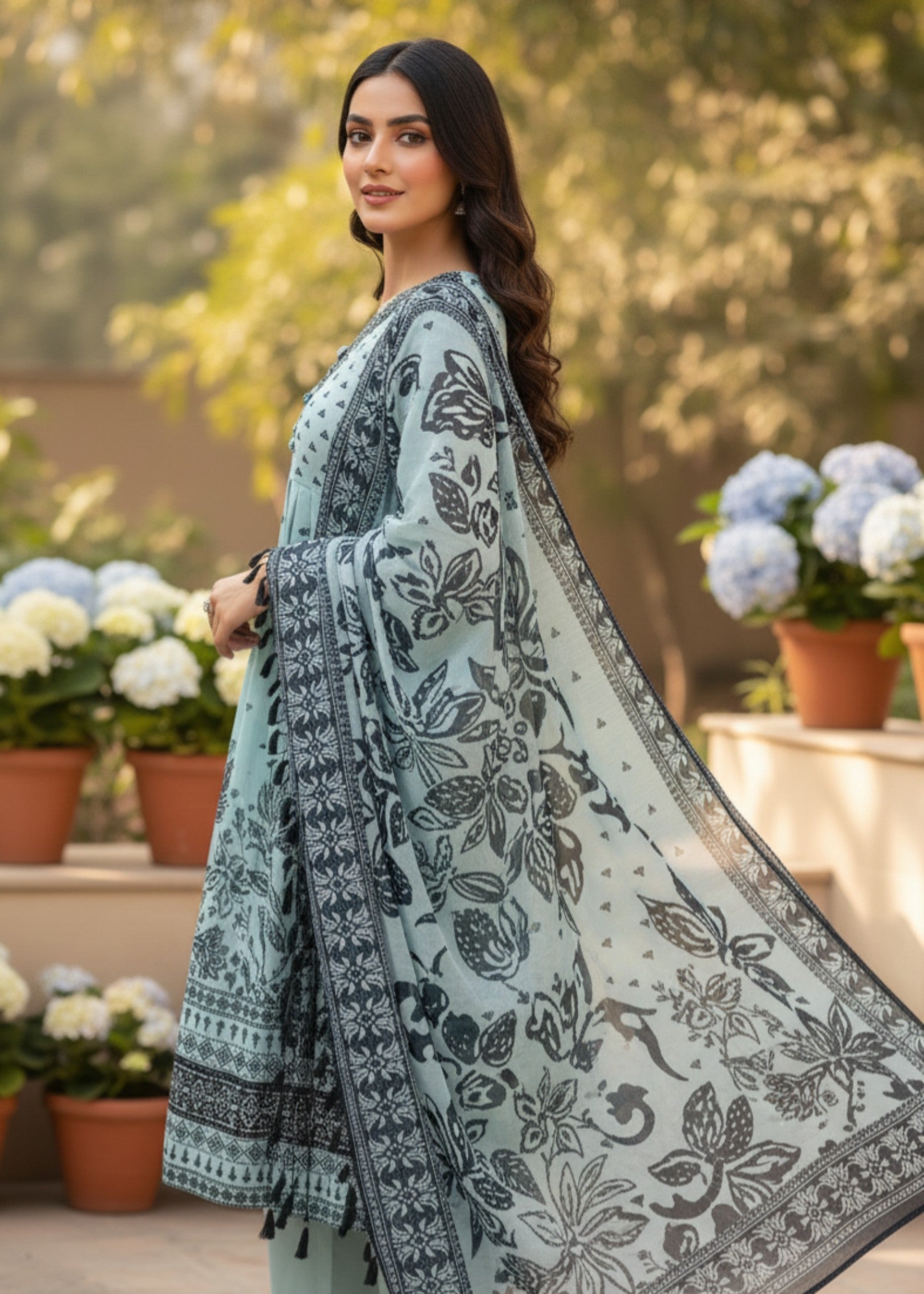 chiffon Maxi in Ice blue