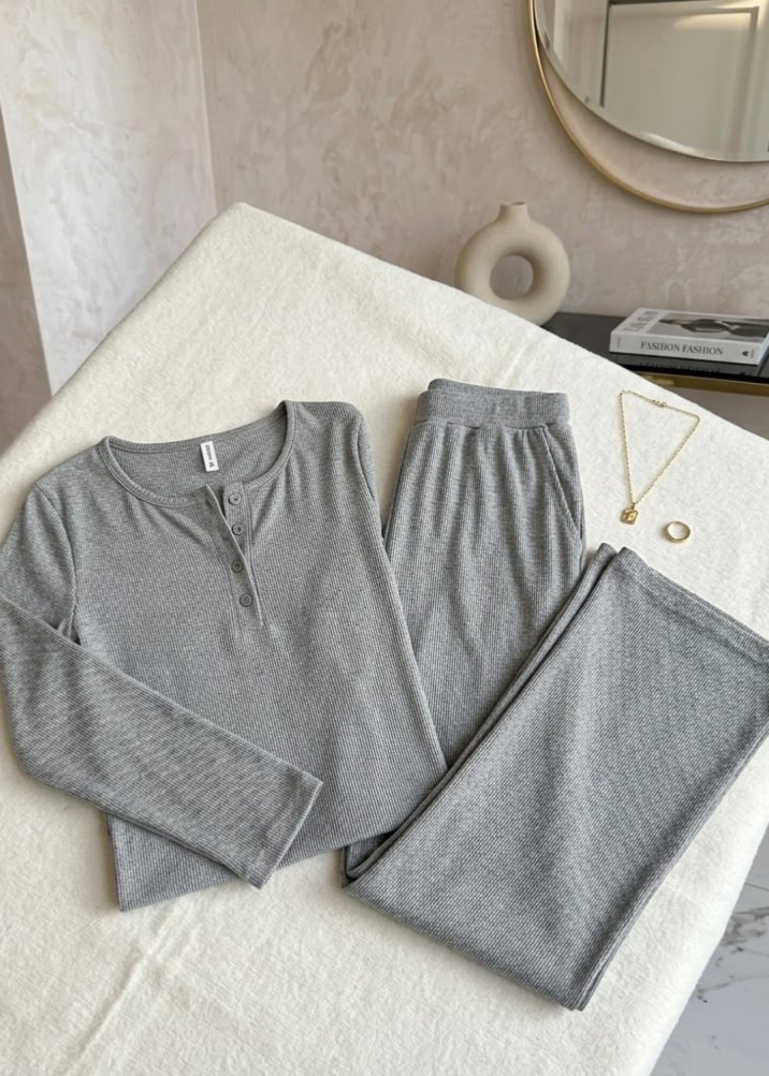 jersey knit Tracksuit in Pastel grey