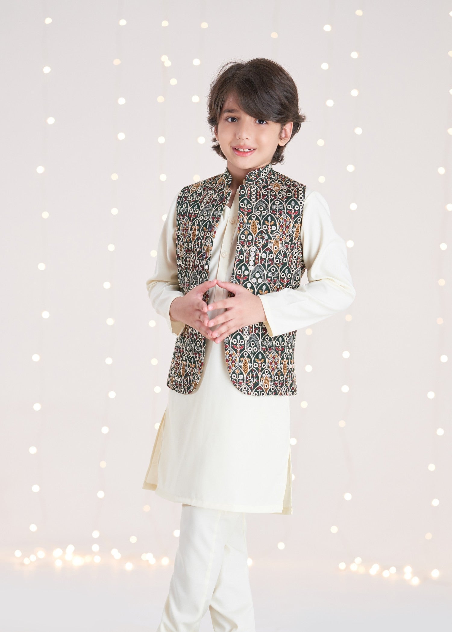 raw silk Waistcoat in Multi