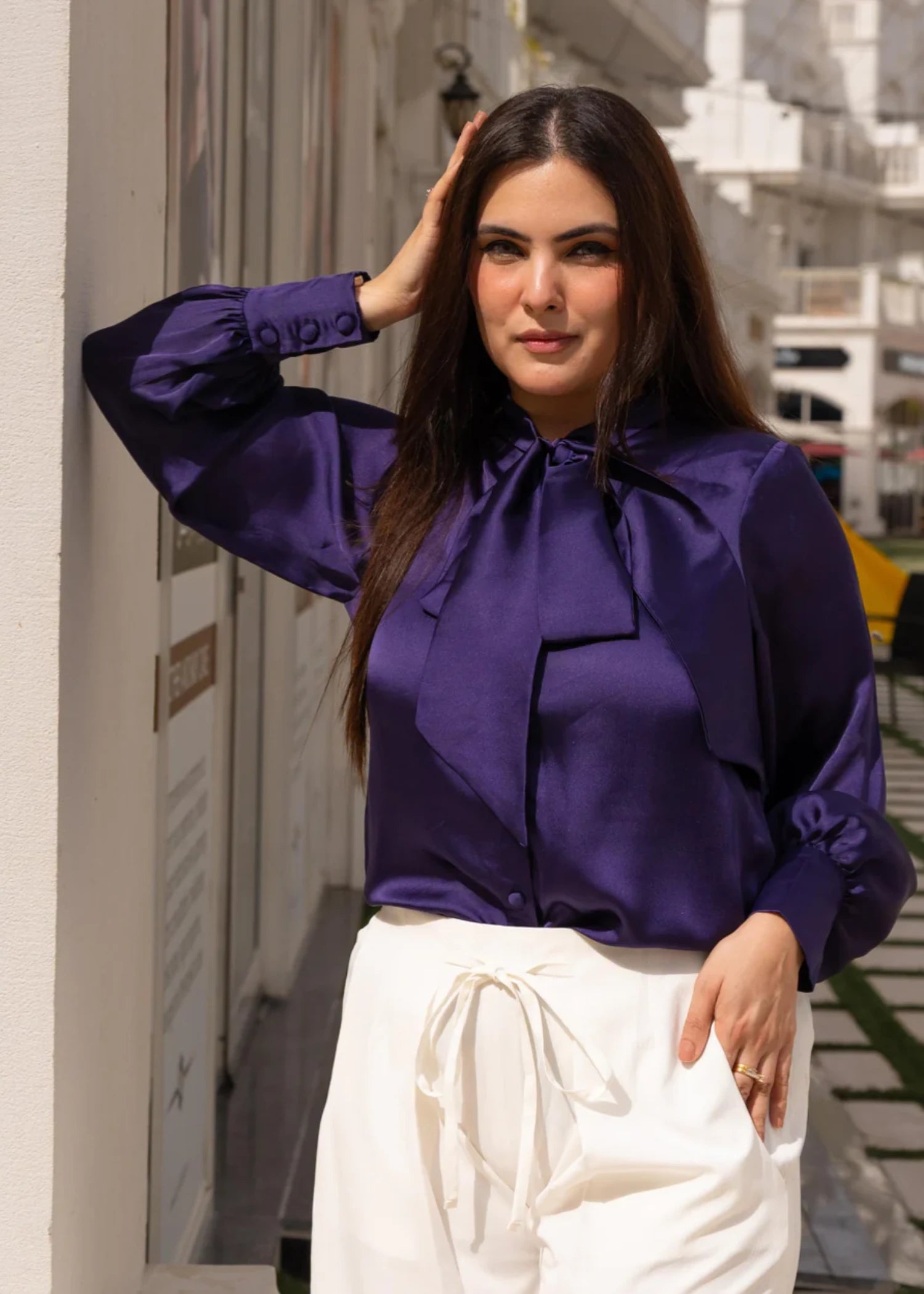 silk Tunic in Navy blue