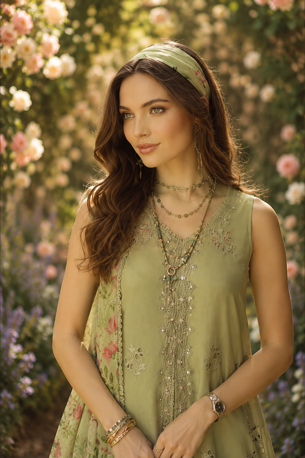 Noor Eid Printskhas Lawn – D12 – Mint Reverie