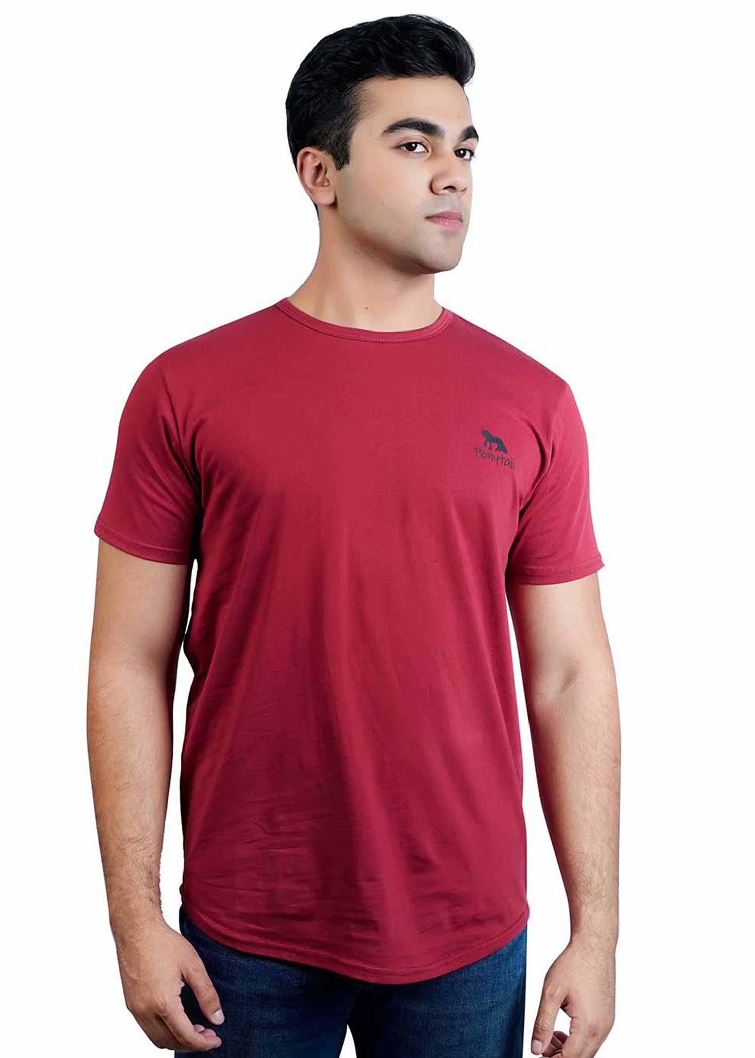 spandex T Shirt in Maroon