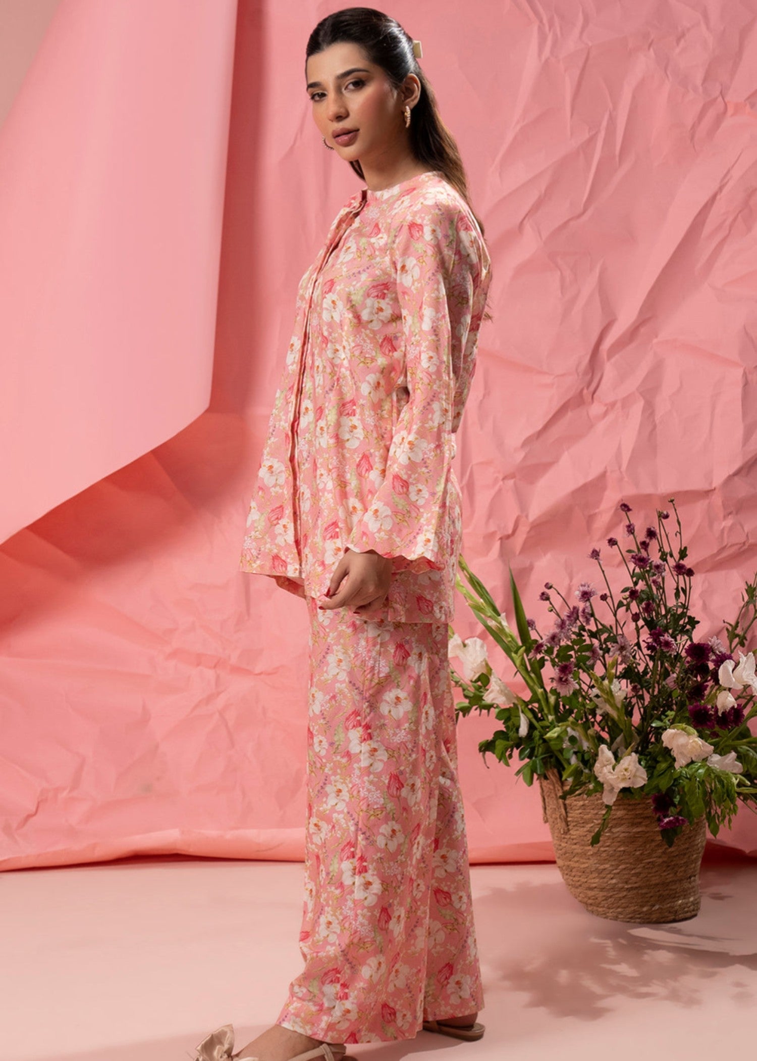 cambric Co Ord Sets in Pink