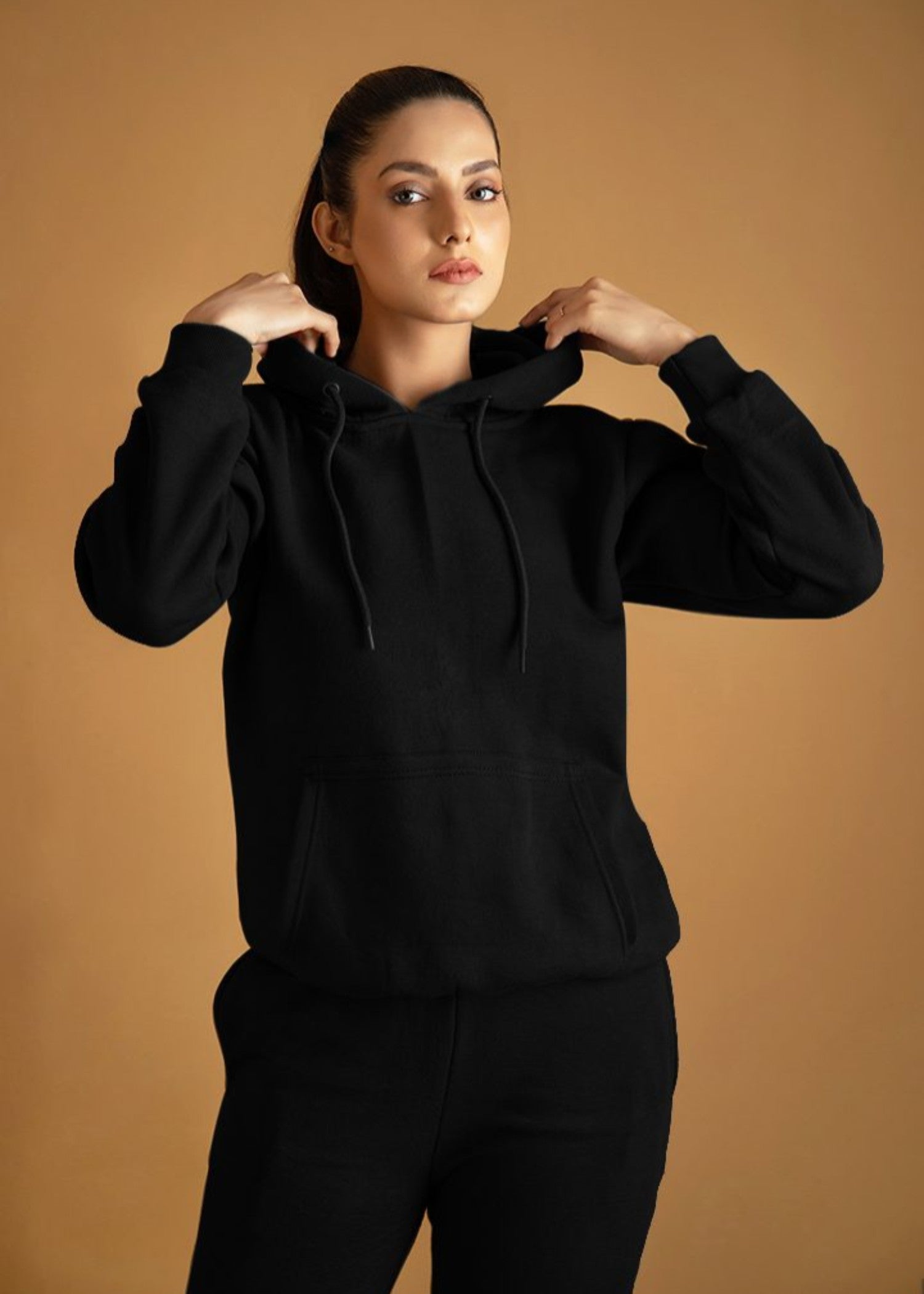 fleece Tracksuit in Black