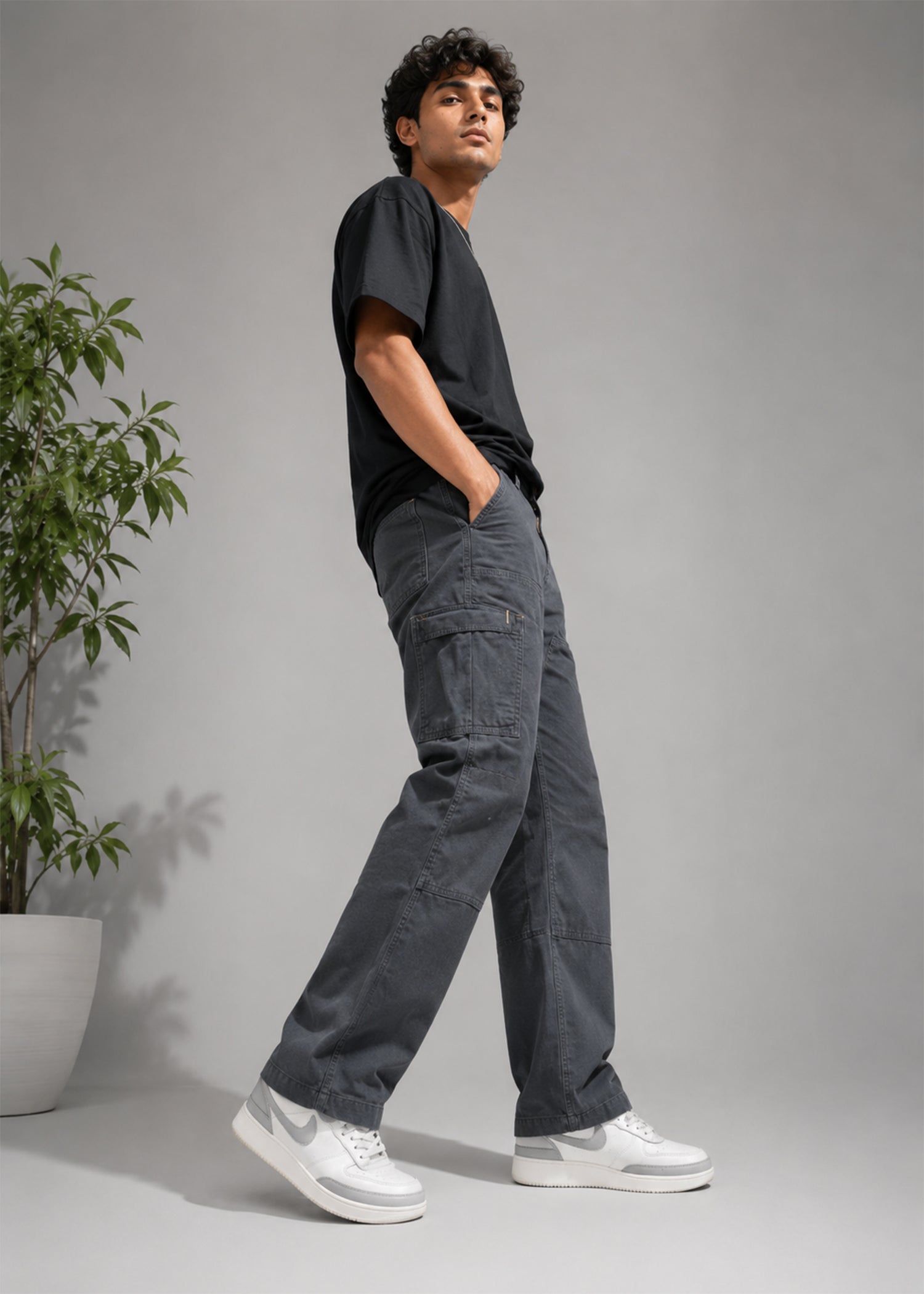 cotton Pants in Ash grey