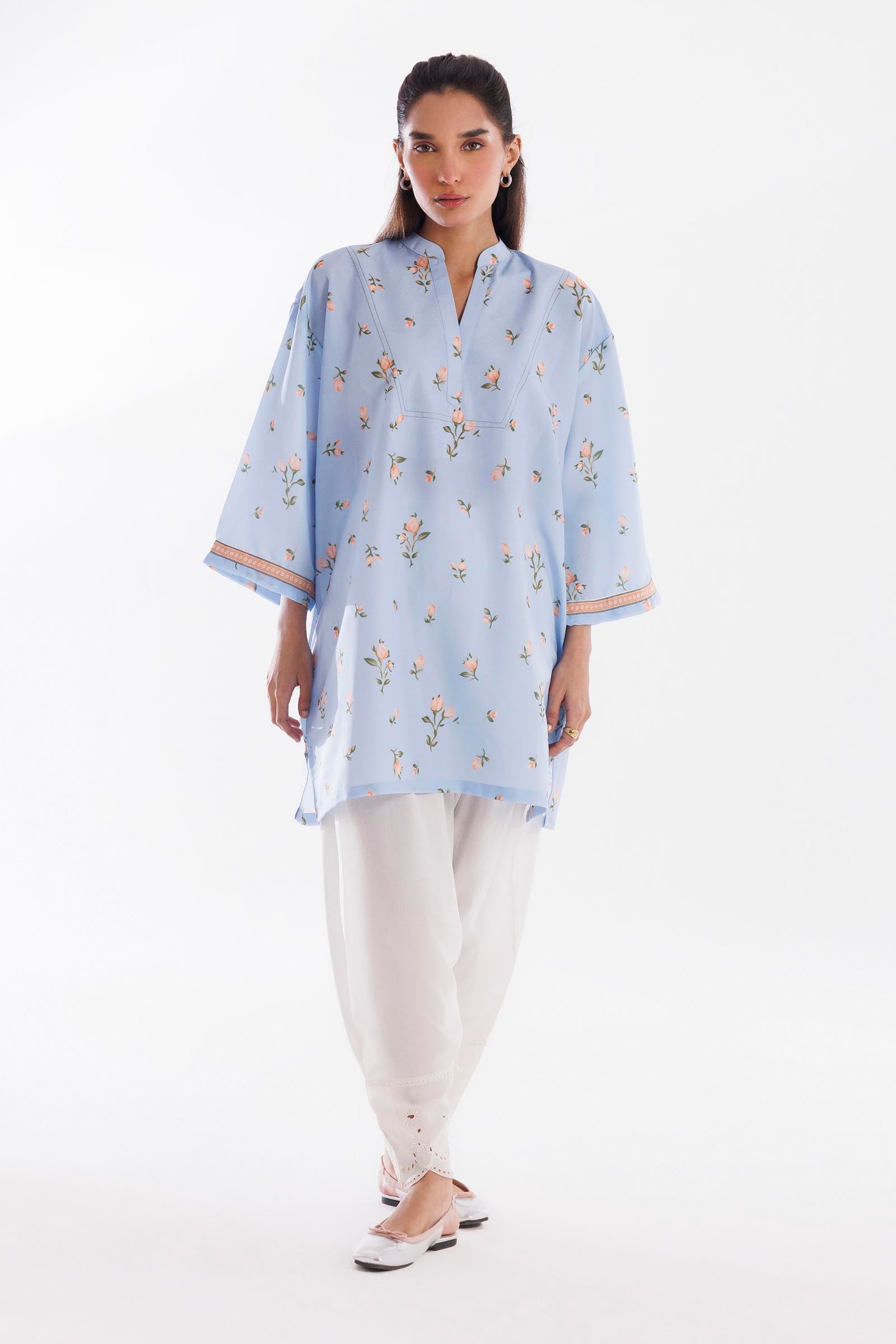 viscose Kurti in Light blue