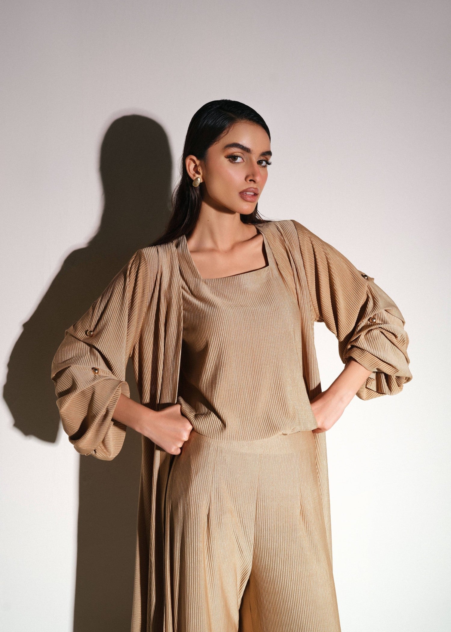 self jacquard Gown in Mari gold