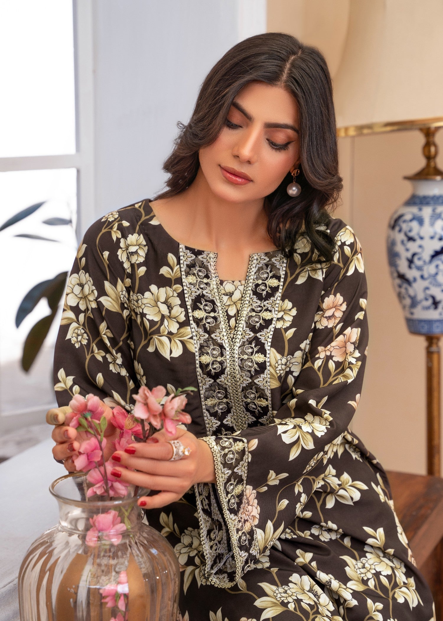poly lawn Co Ord Sets in Brunette brown