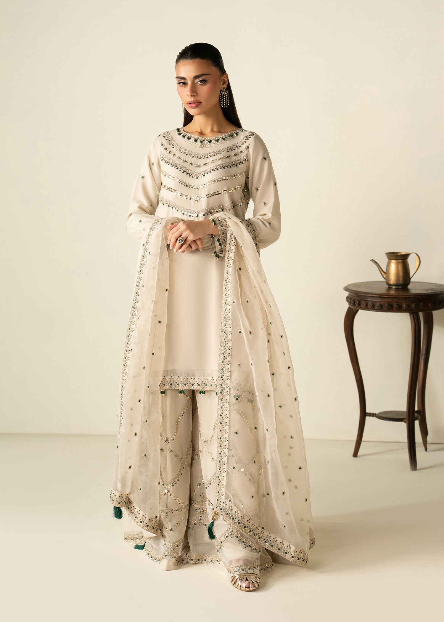 chiffon Sharara in White