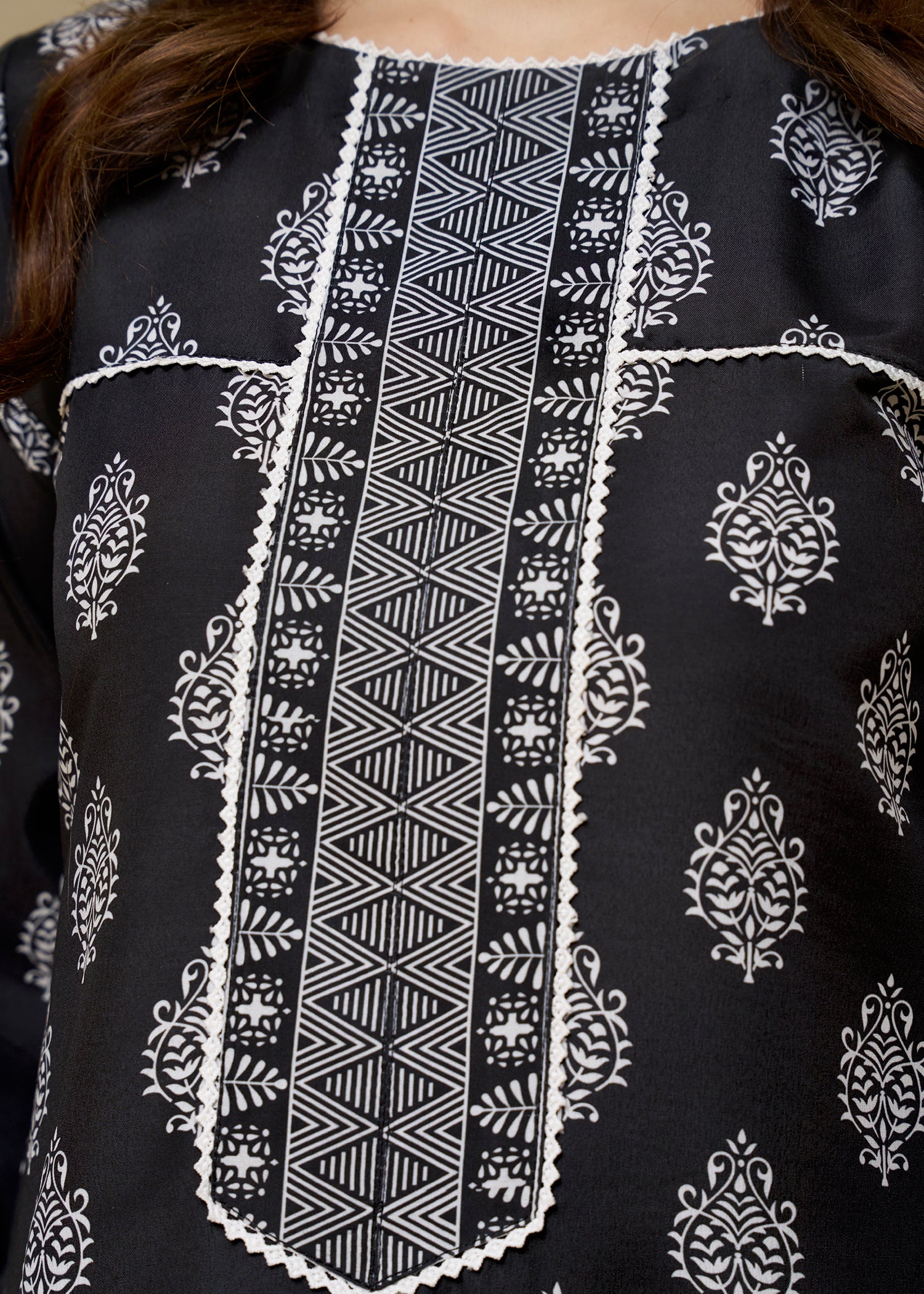 poly lawn Co Ord Sets in Black, white