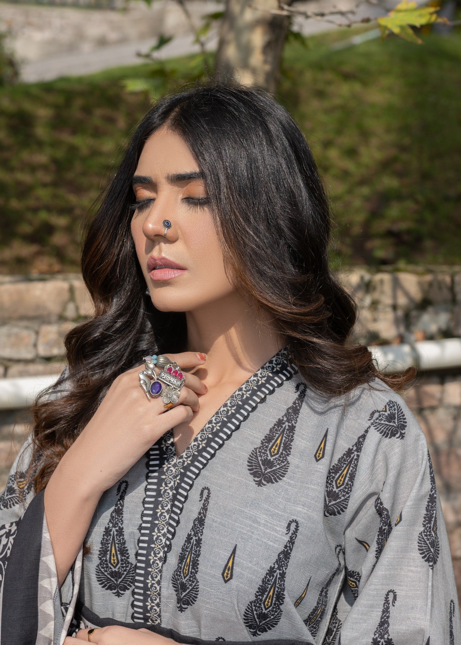 khaddar Unstitched in Grey