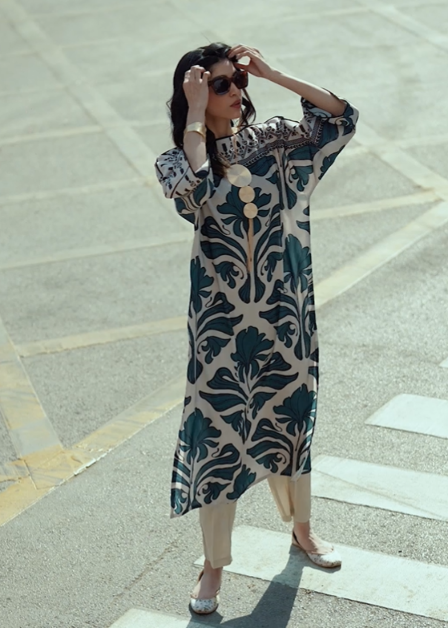 polycotton Kurta Set in Multi