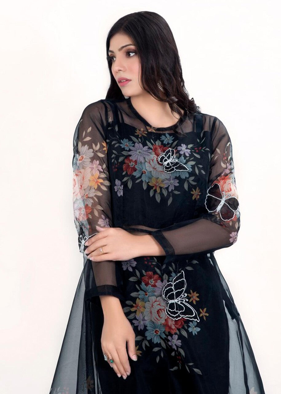 organza Dress in Black
