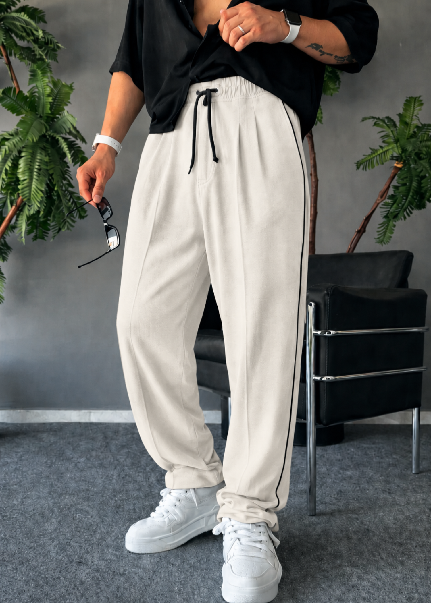 terry Trousers in Off-white