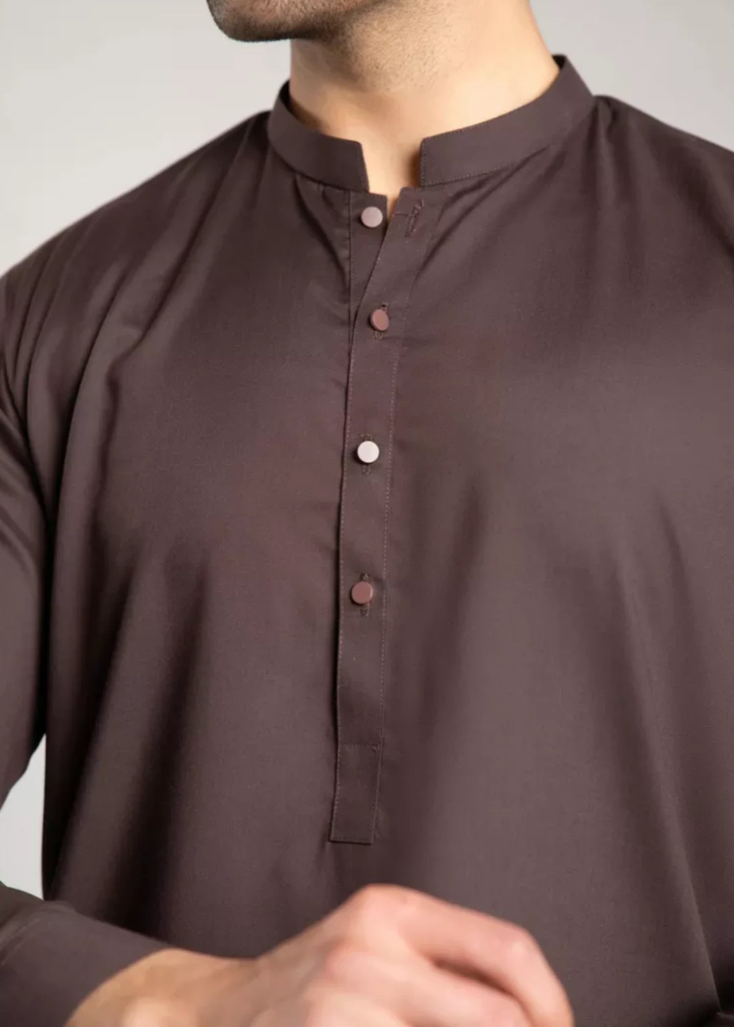 wash & wear Shalwar Kameez in Espresso brown