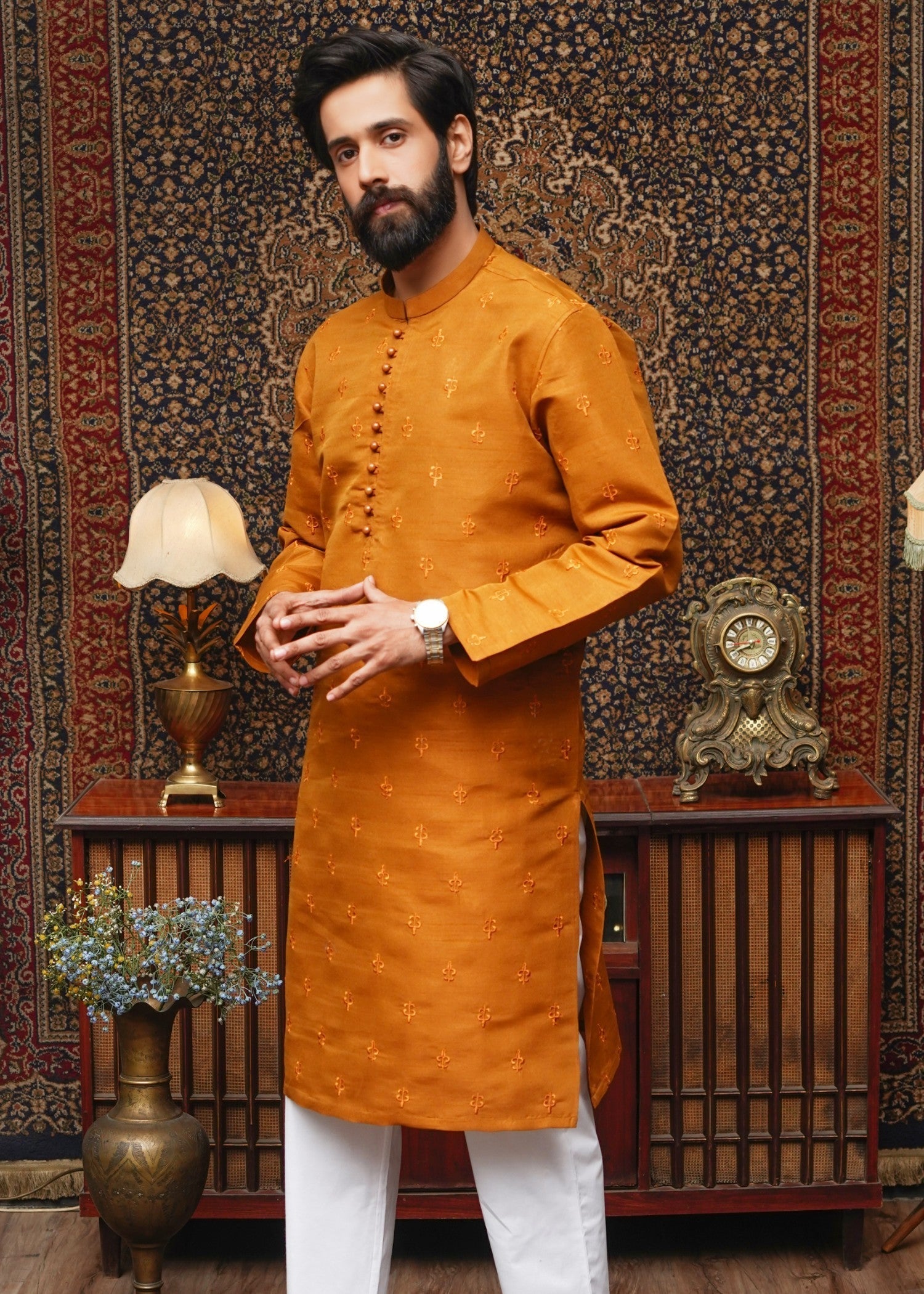 viscose Kurta in Mustard