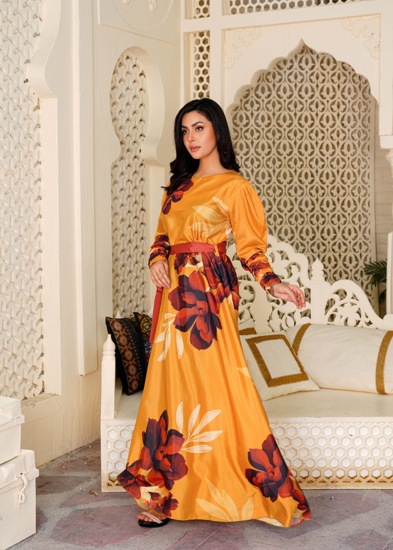 crepe Maxi in Mustard