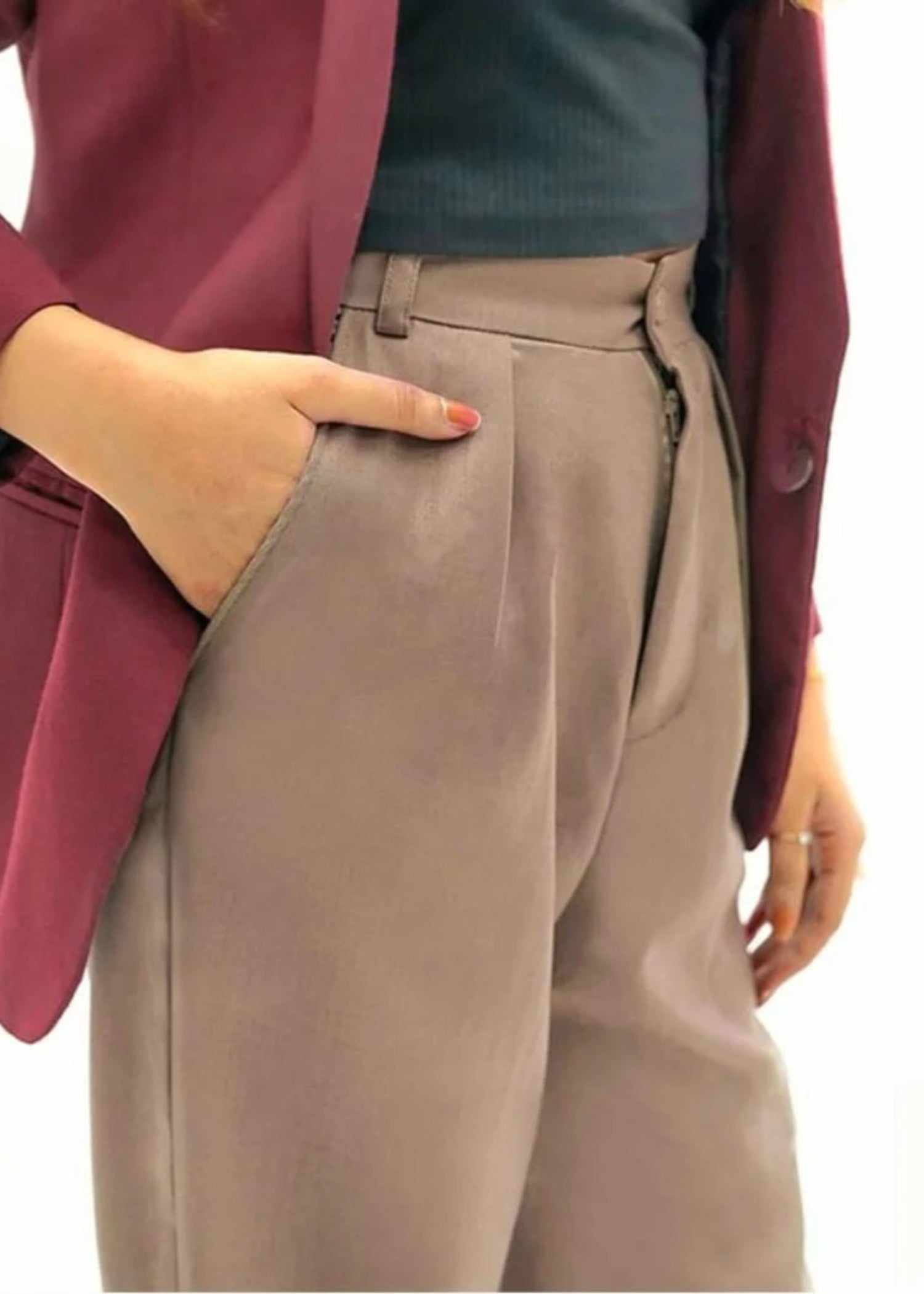 polycotton Pants in Beige
