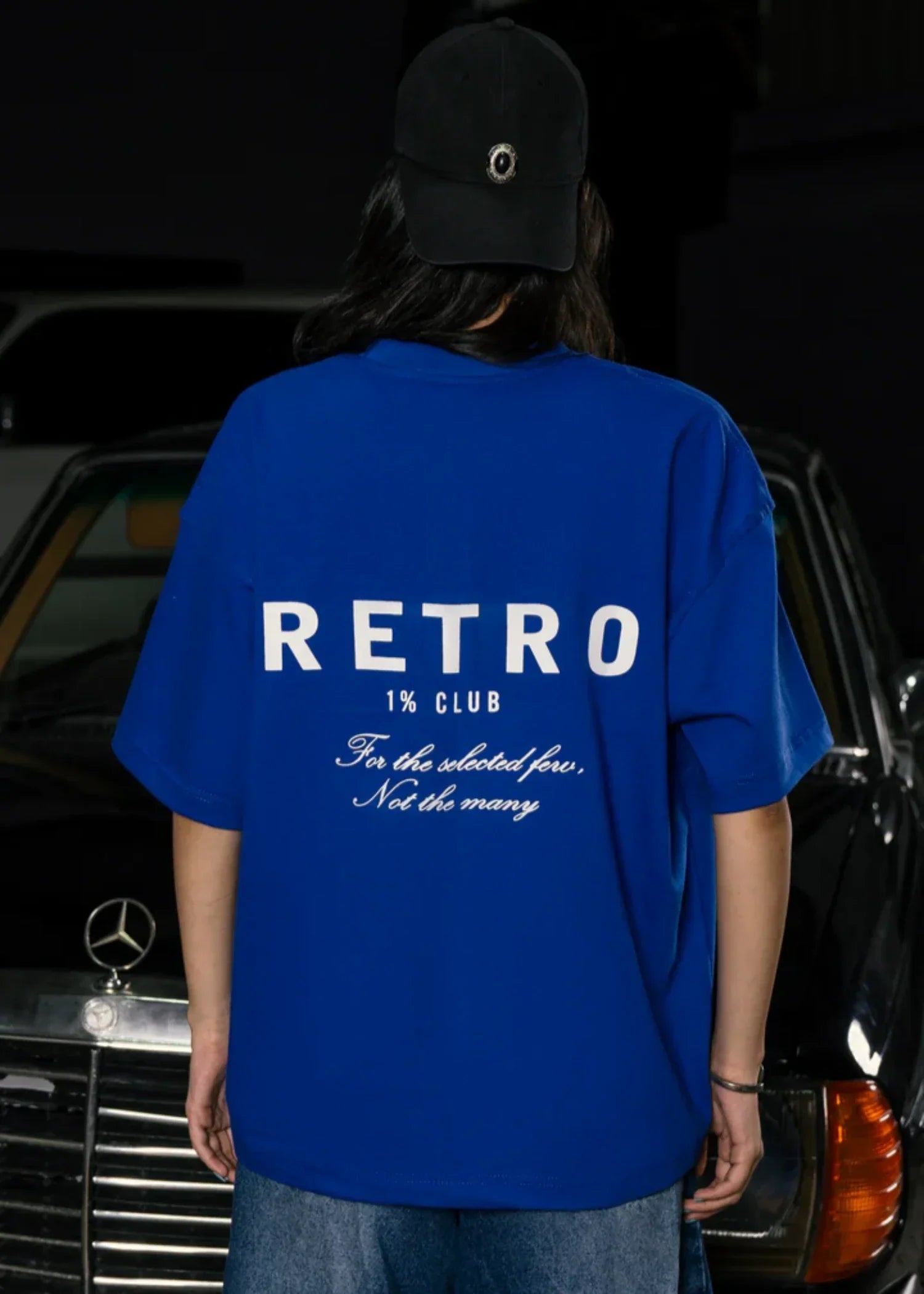 cotton jersey T Shirt in Cobalt blue