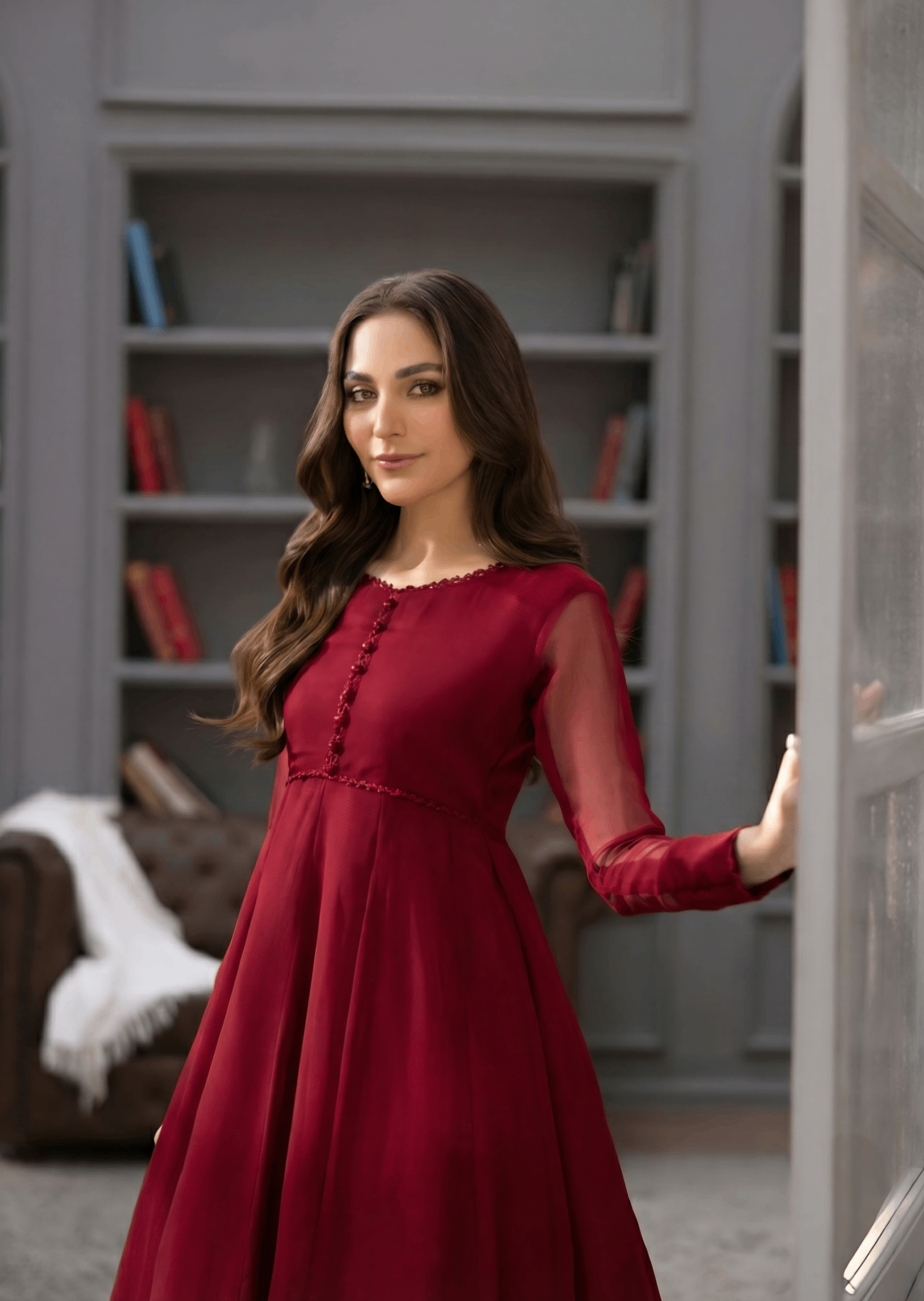 chiffon Maxi in Maroon