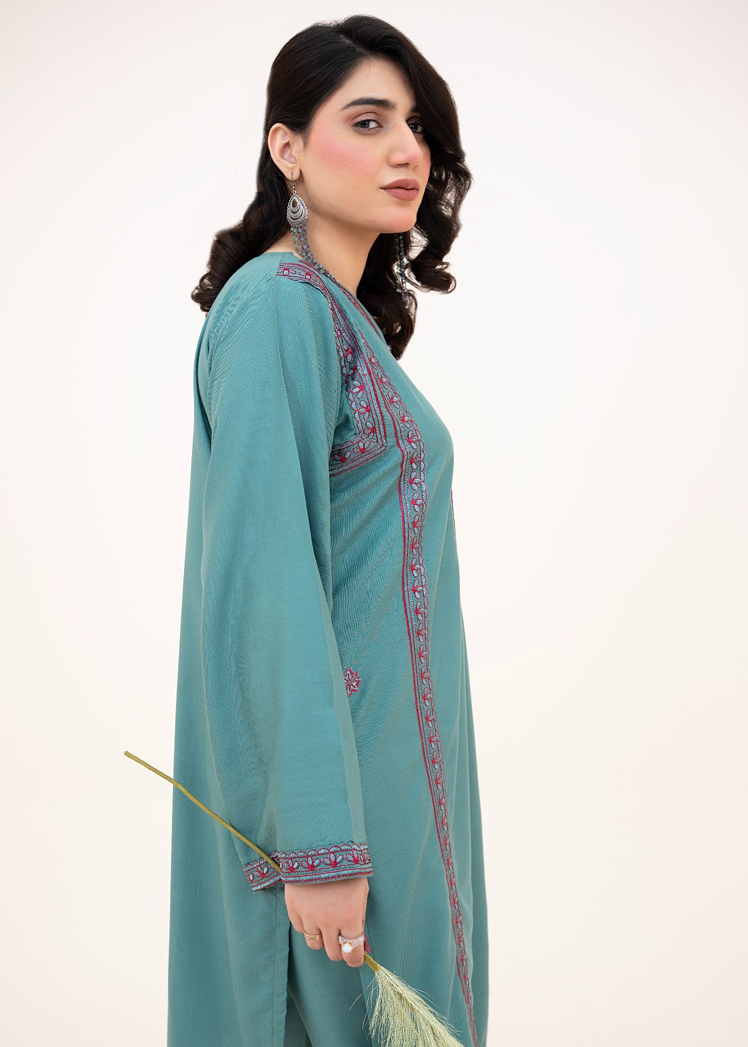 linen Kurta Set in Teal