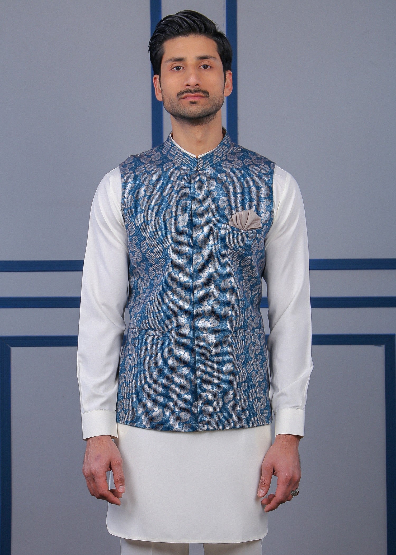tropical Waistcoat in Bondi blue