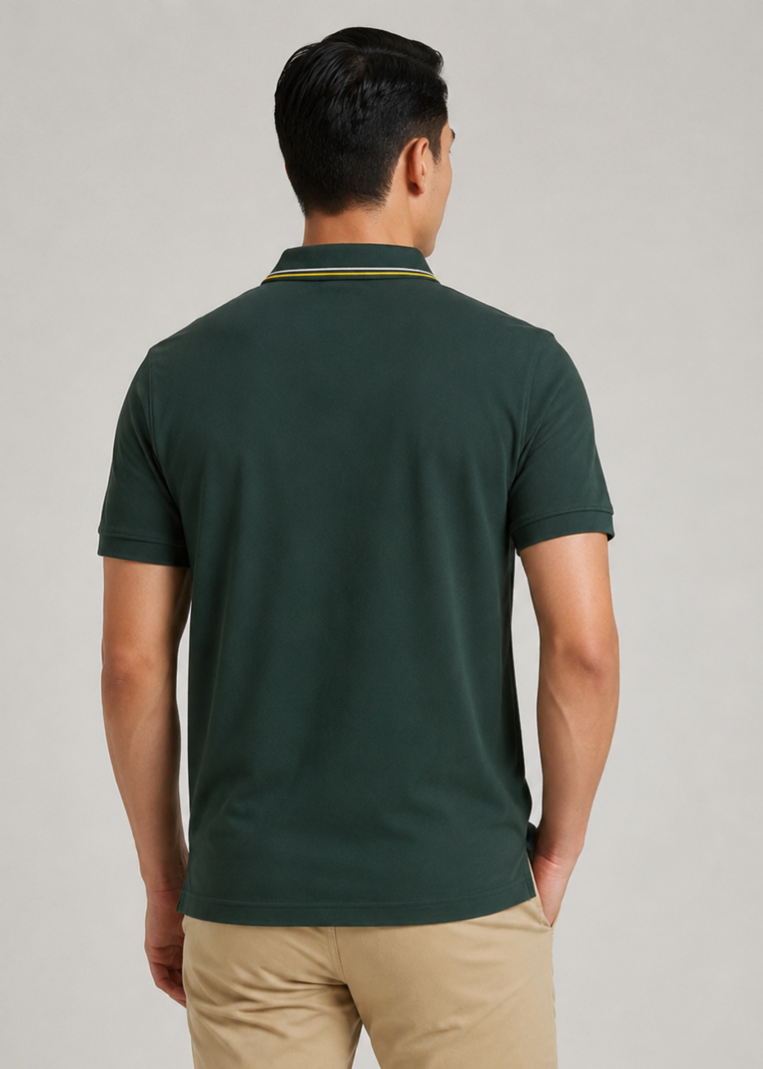 cotton pique Polo Shirt in Dark green by Calfour
