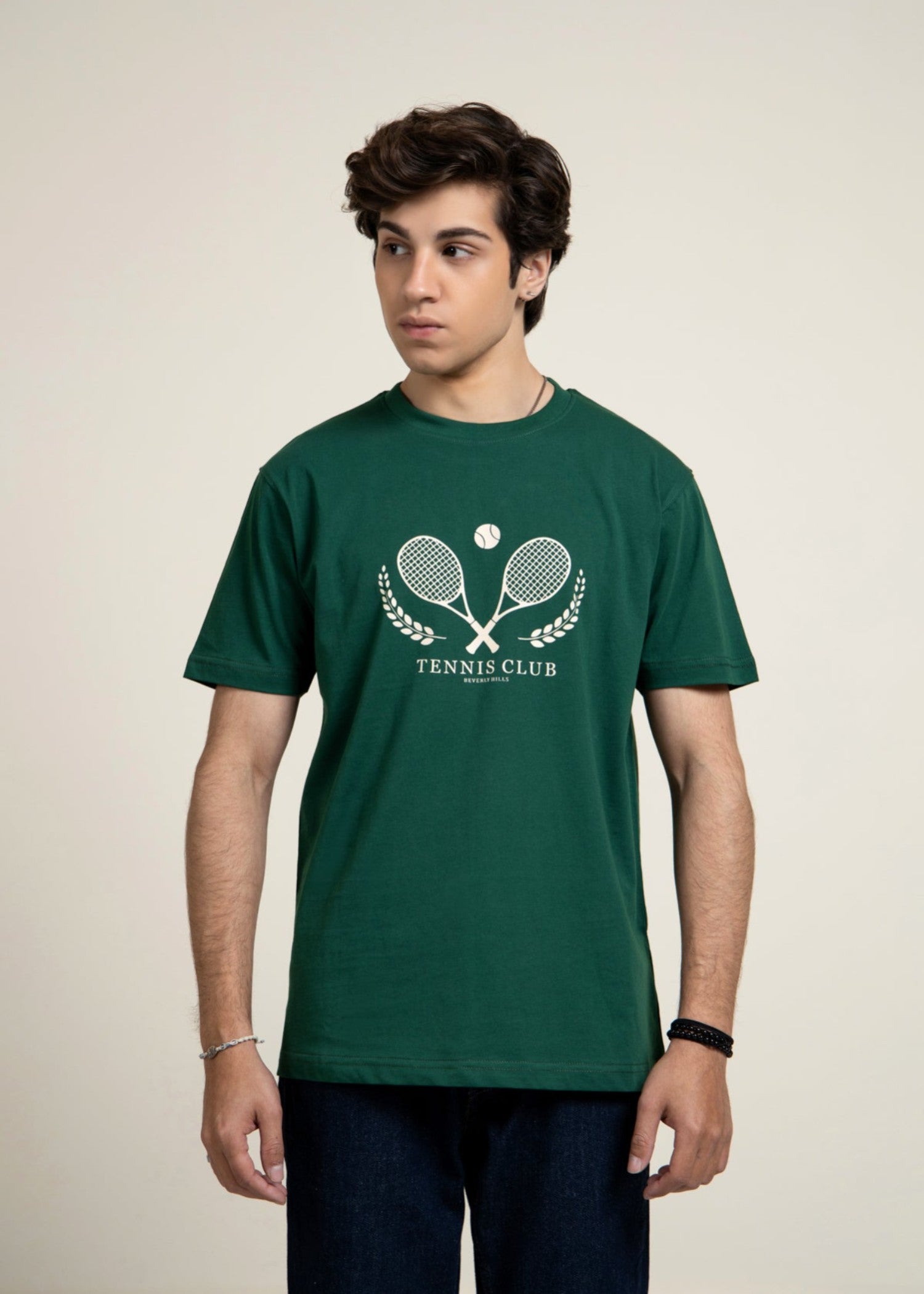 cotton jersey T Shirt in Green