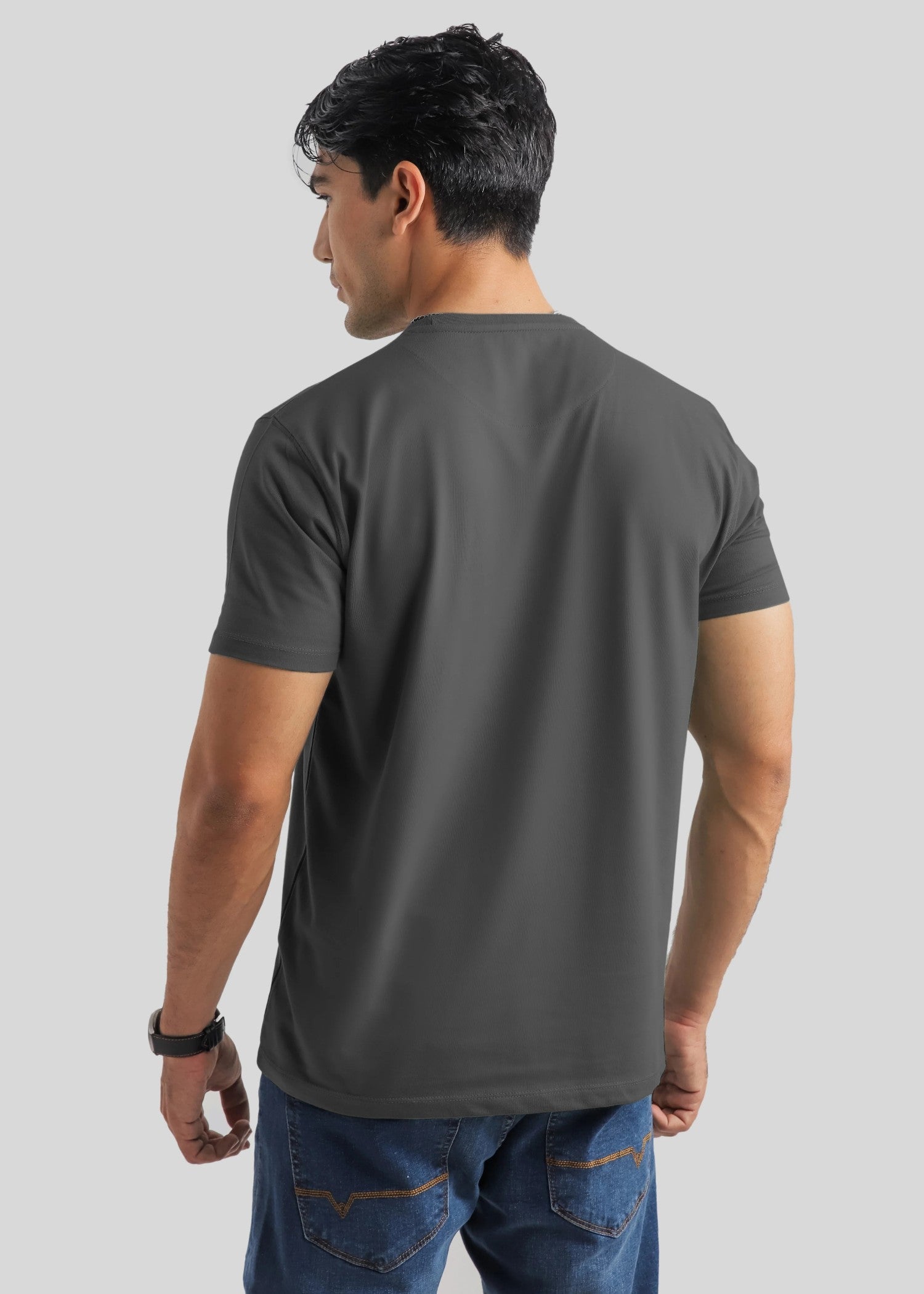 cotton T Shirt in Dark grey