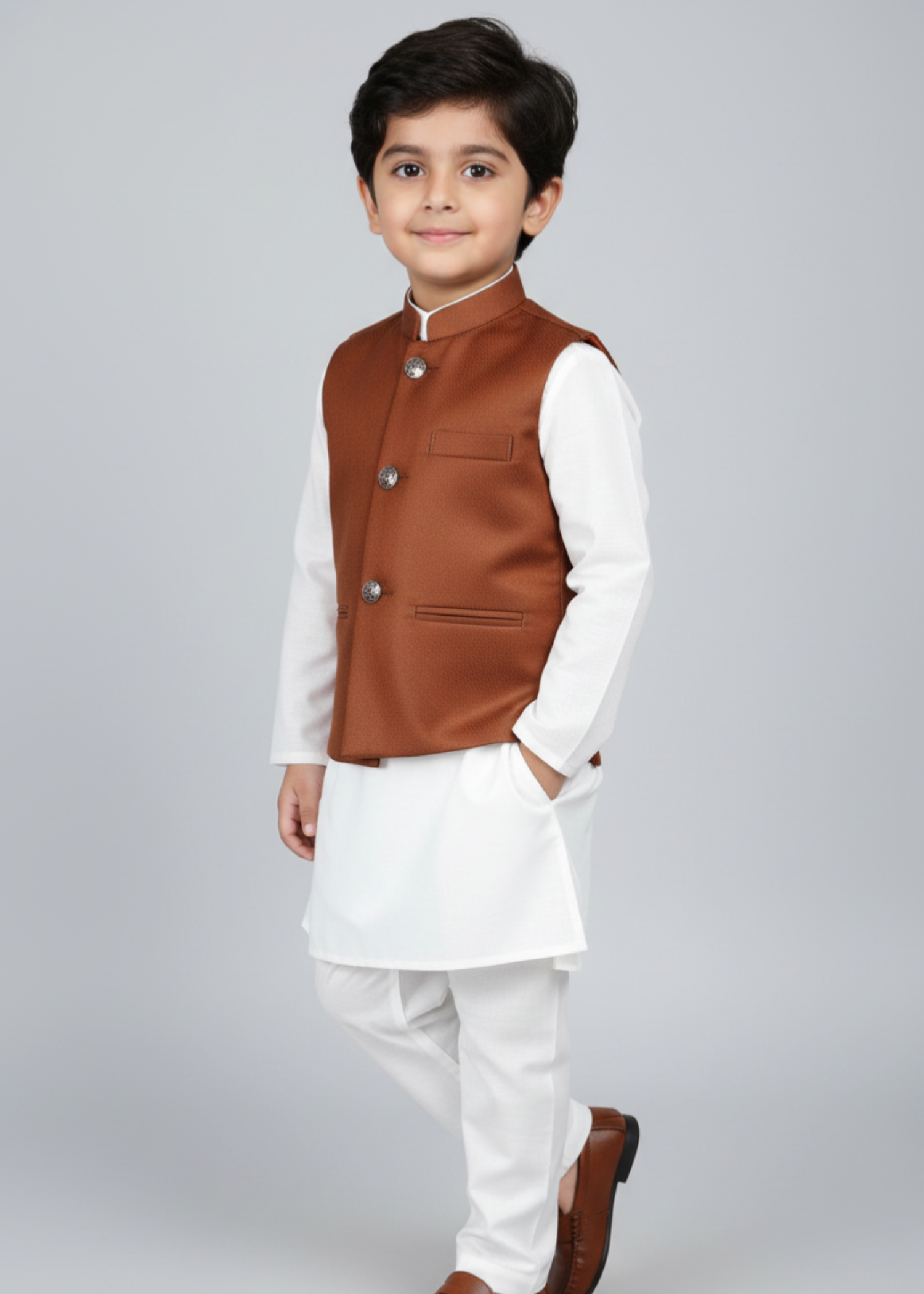 suiting Waistcoat in Rustic brown