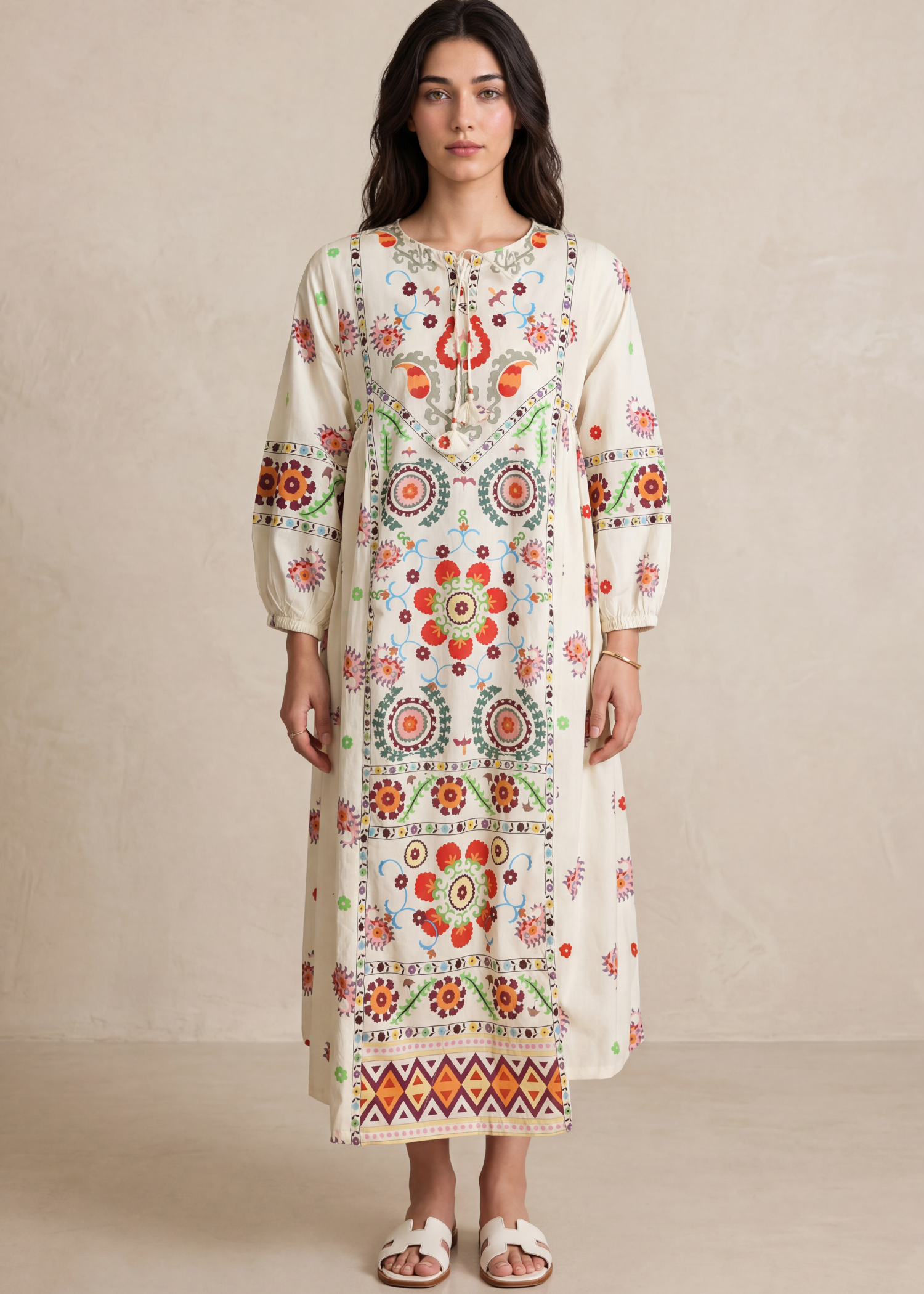 lawn Dress in White