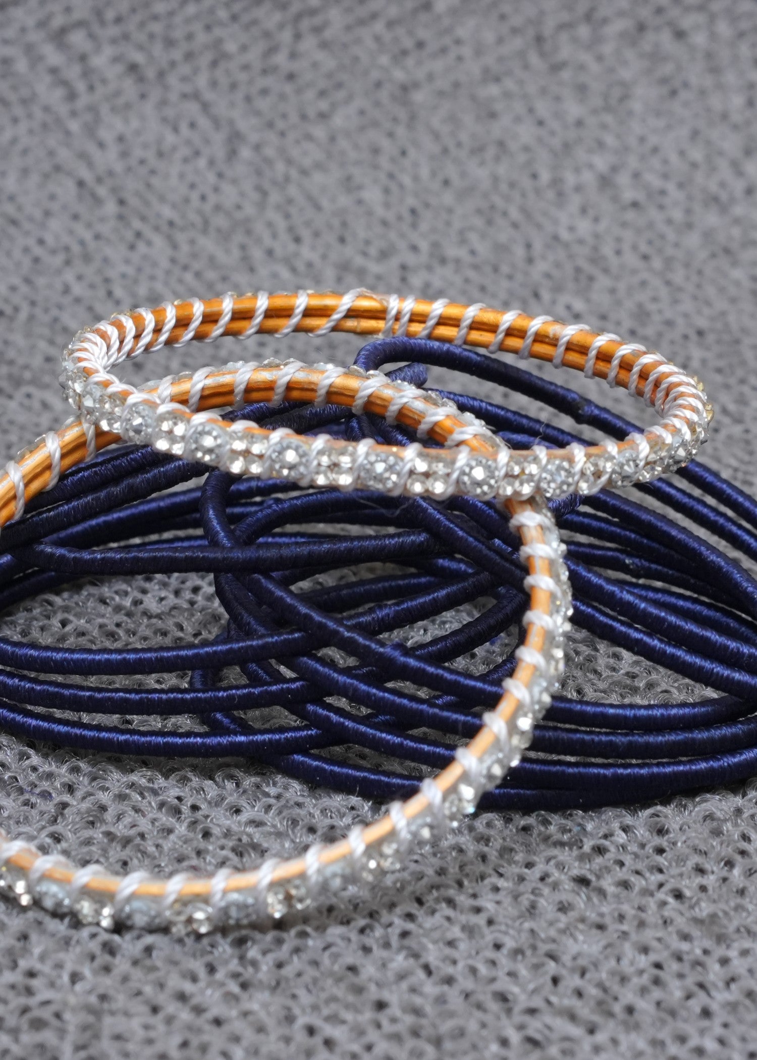 Bangles in Dark blue, pearl white Color by - Trendy Women Bangles RWS1796