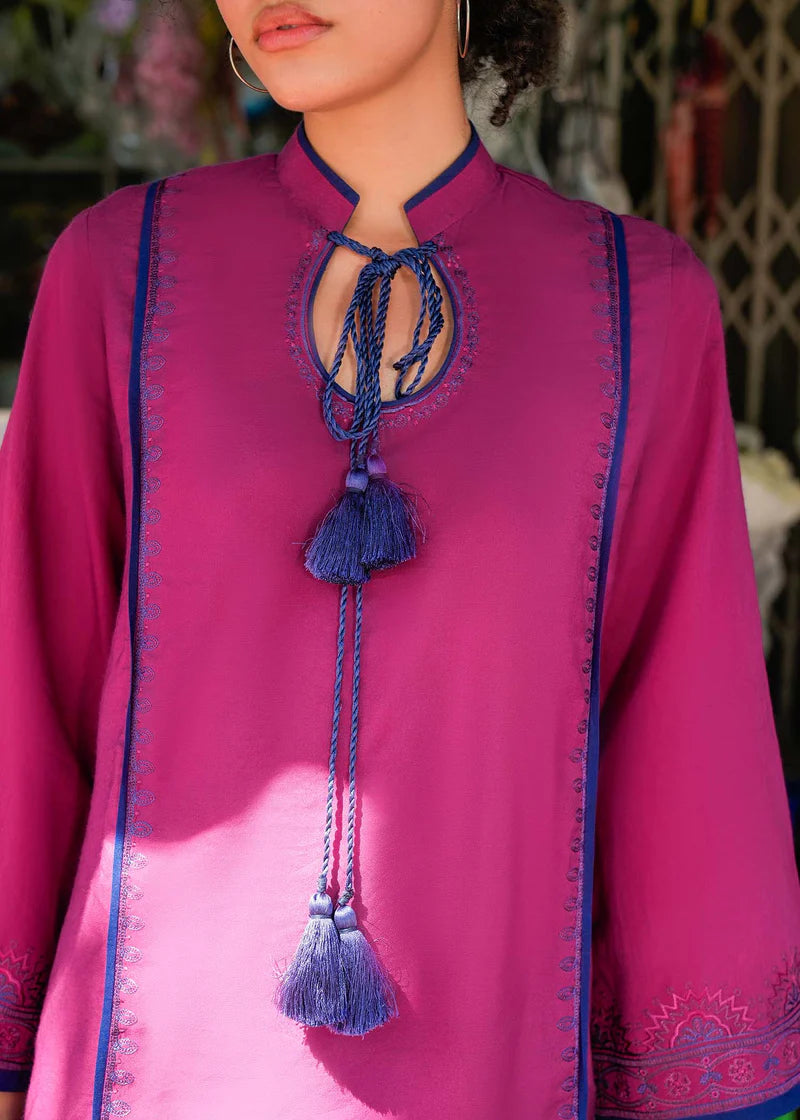 fine khaddar Kurta Set in Red violet