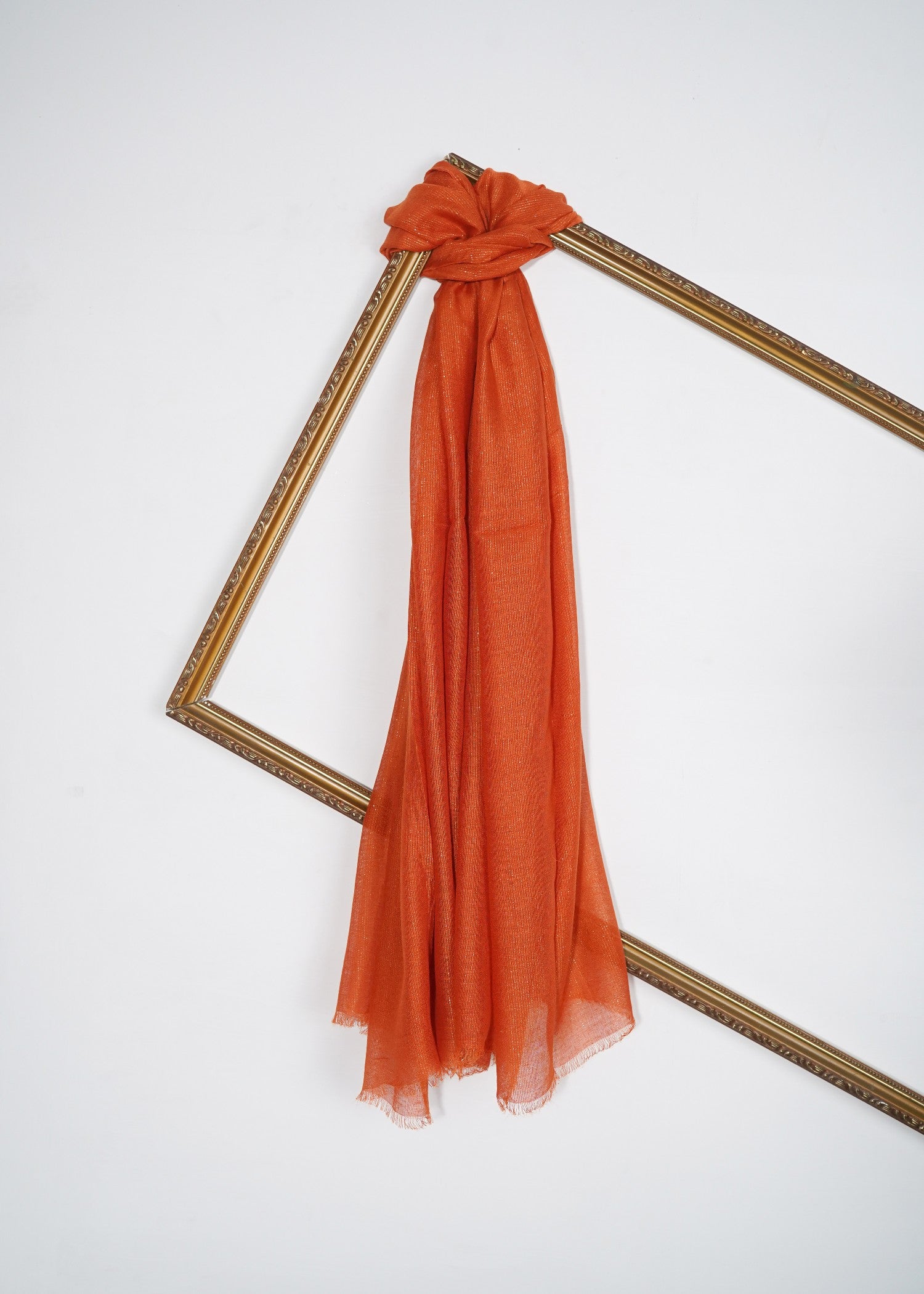 zari lawn Hijab in Coral orange