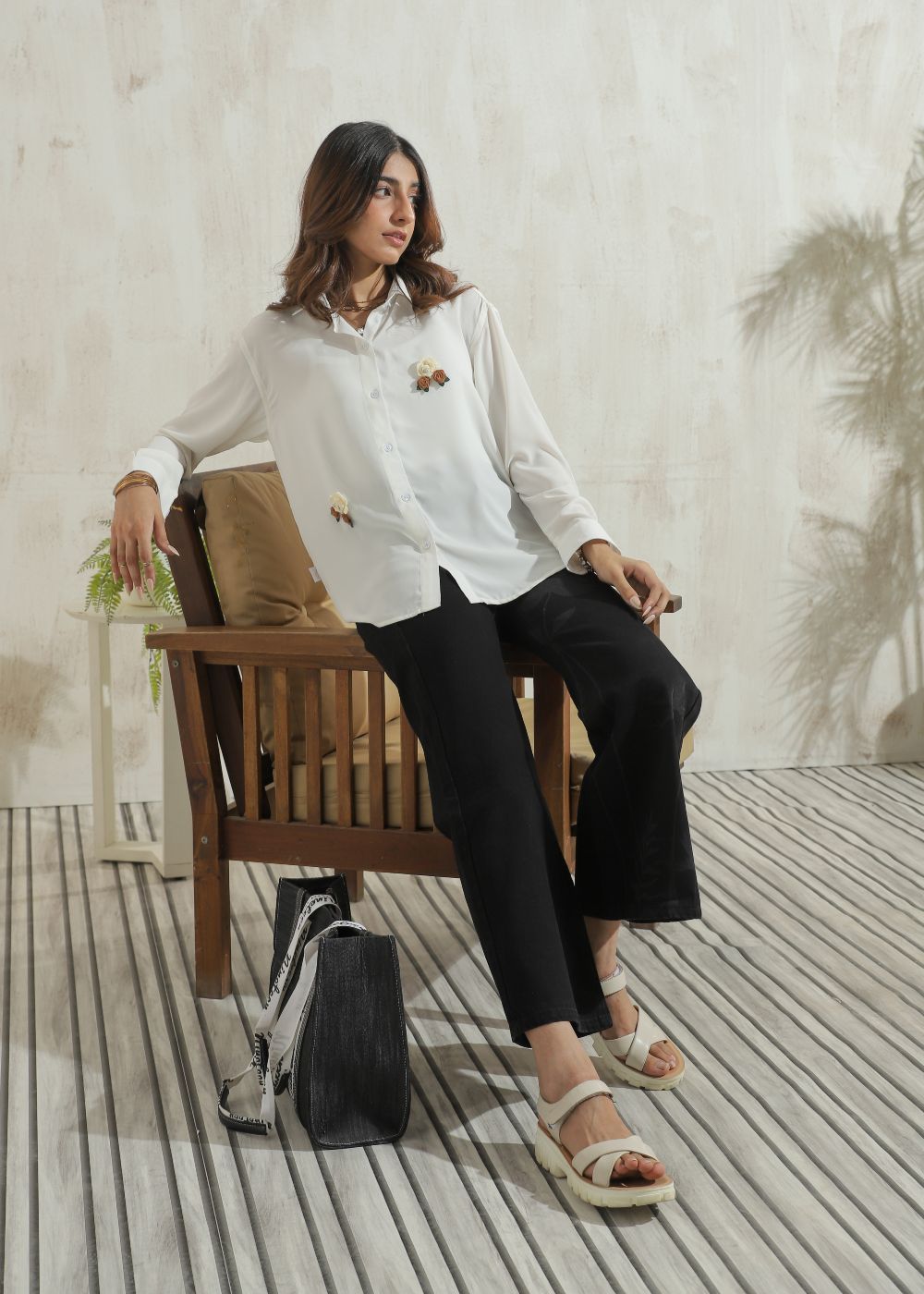 georgette Top in Ivory