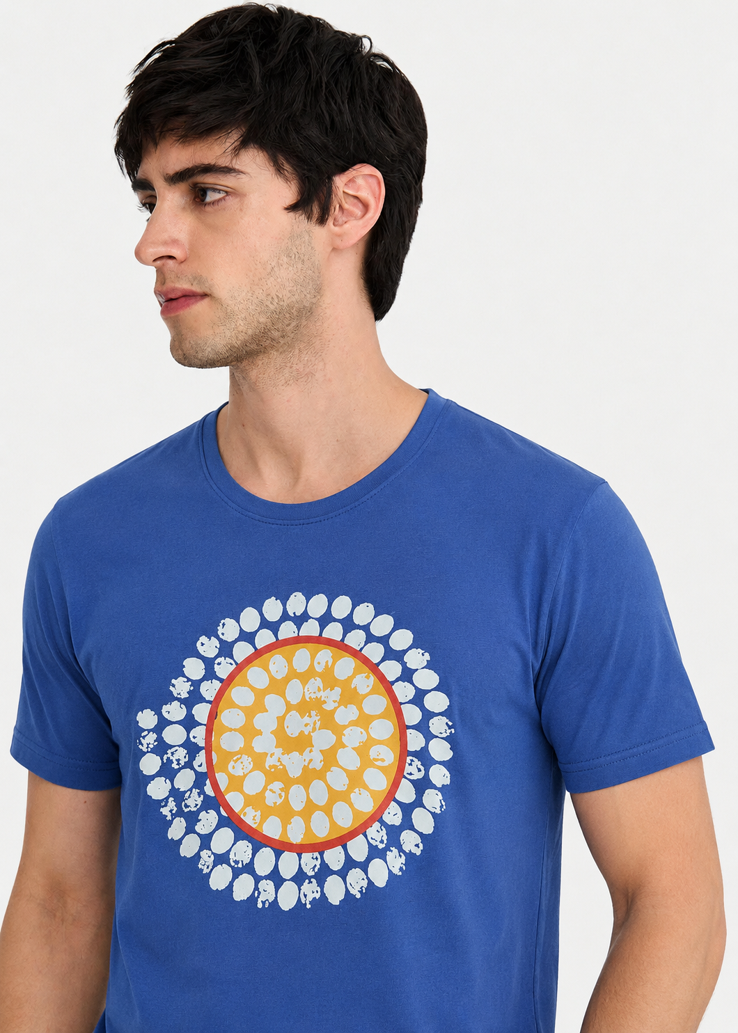 cotton T Shirt in Royal blue, azure