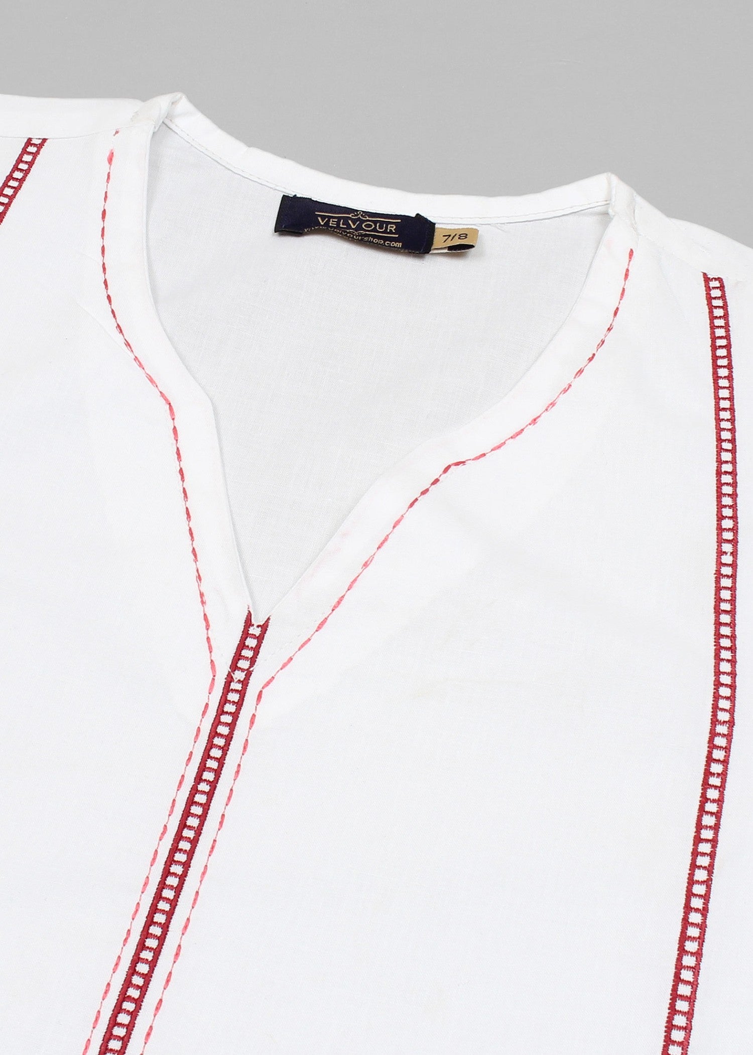 cotton Kurta Set in White