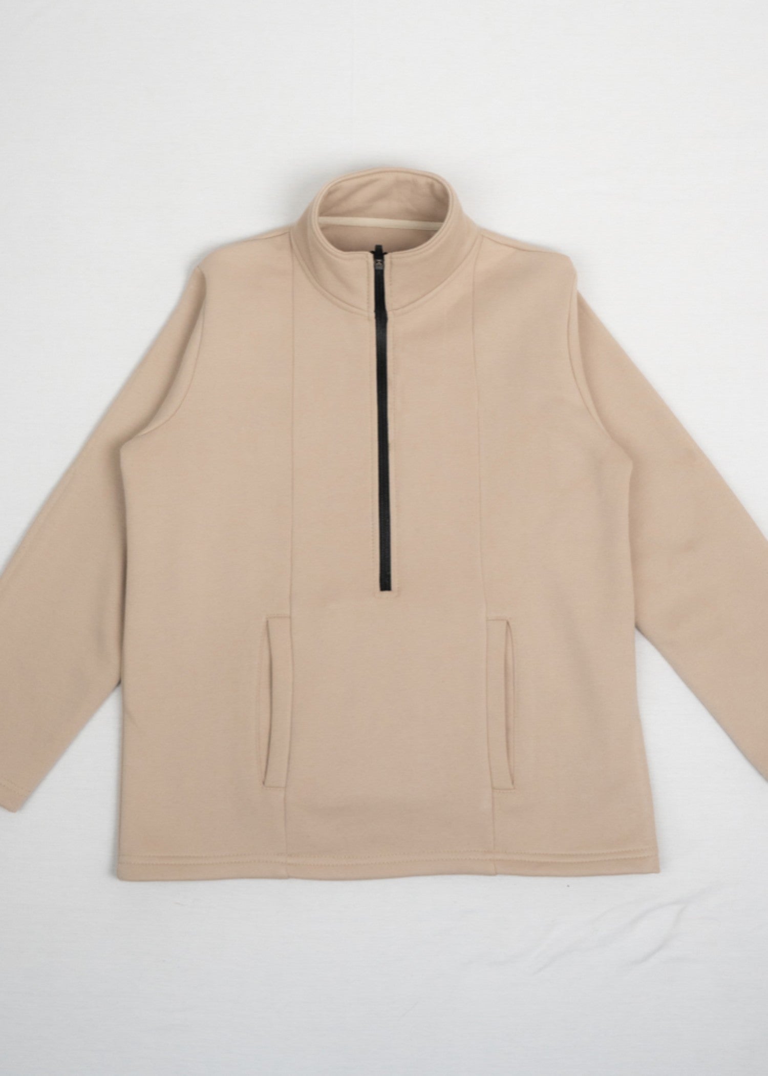 fleece jersey knit Sweatshirt in Beige