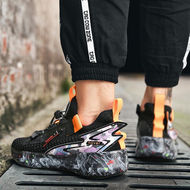 Popcorn Running Shoes Men's Casual Flying Knit Sneakers