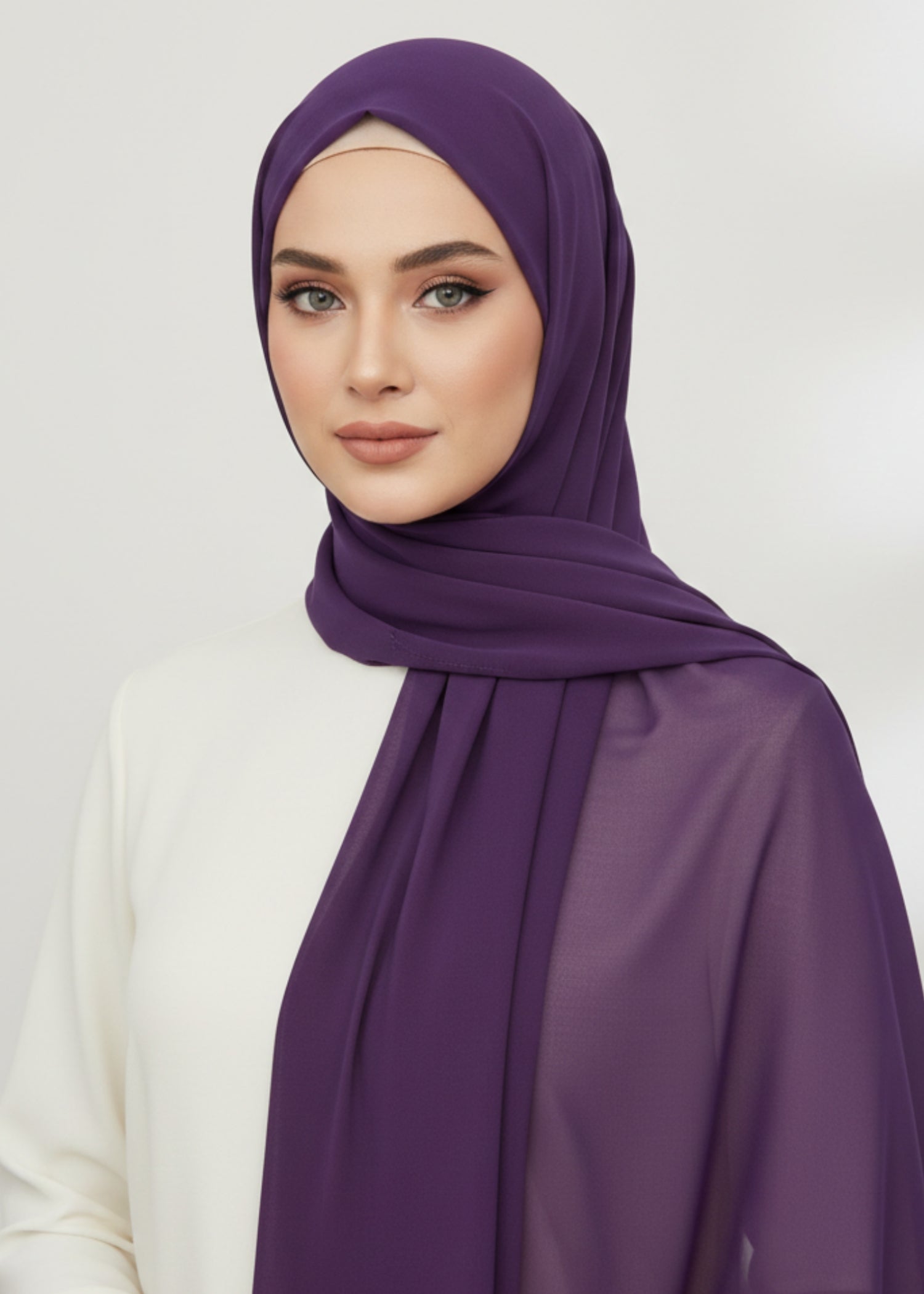 chiffon Hijab in Purple
