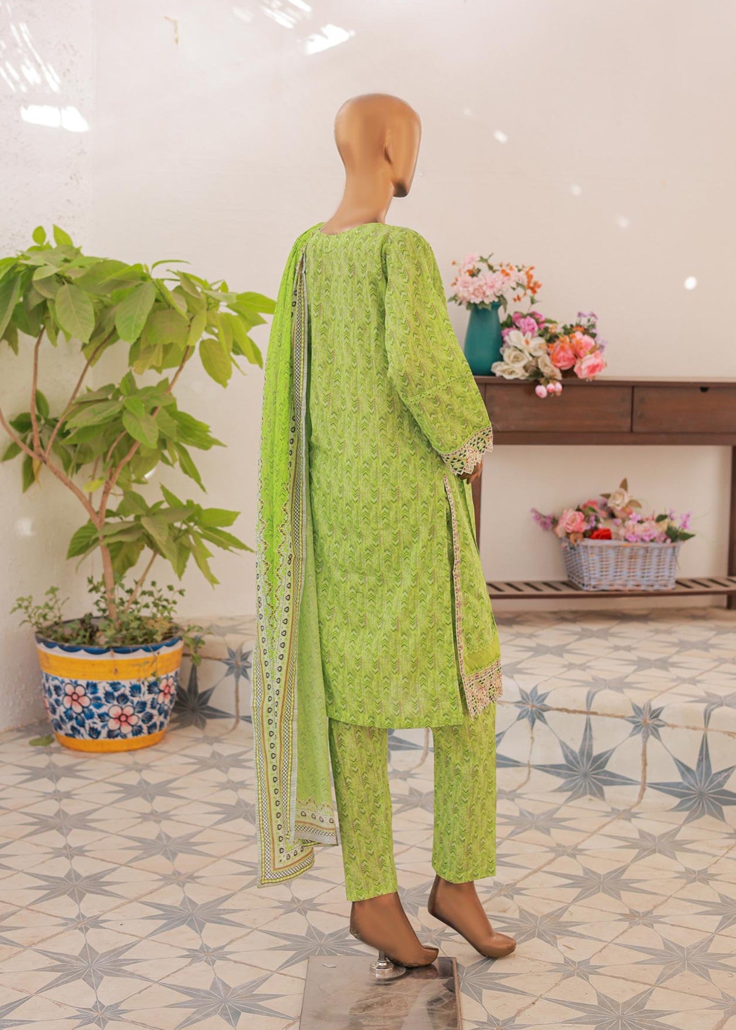 lawn Kurta Set in Mint green