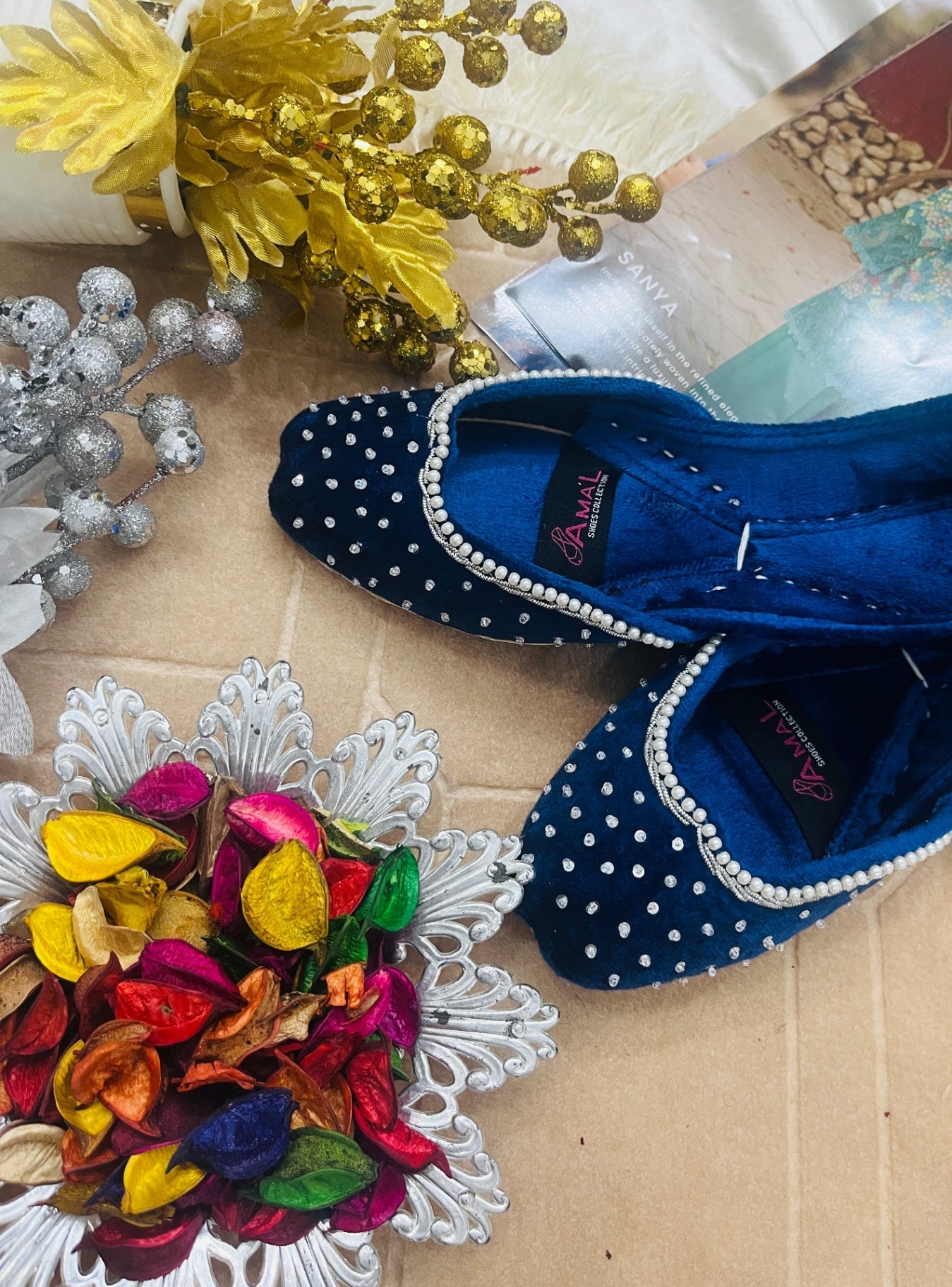 Khussa in Royal blue by - High Quality Women Khussa TLK5515