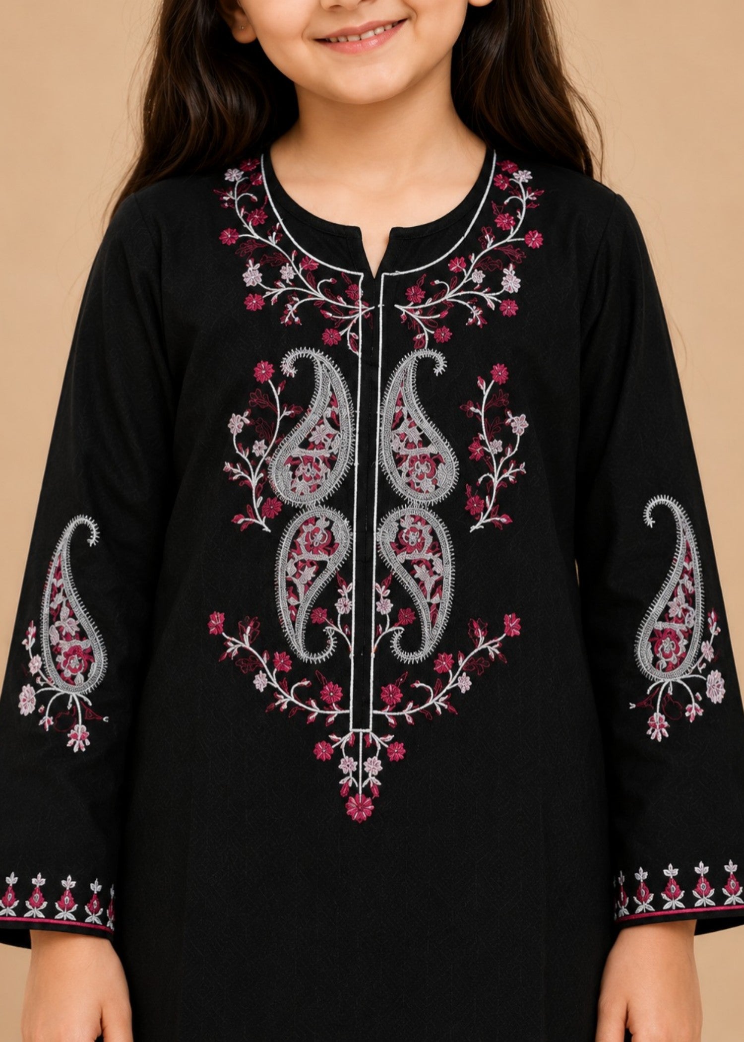 cotton Kurta Set in Deep black