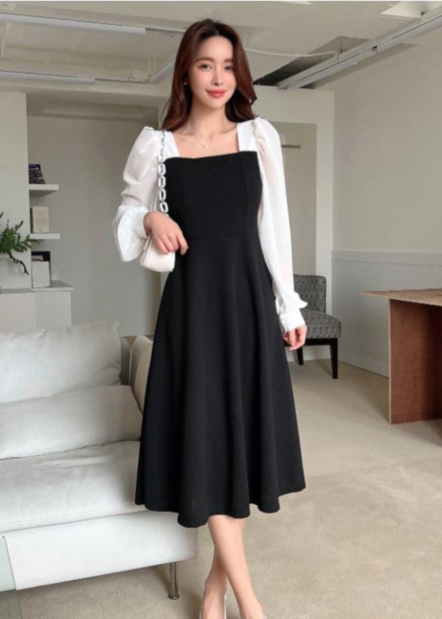 georgette Frock in Black