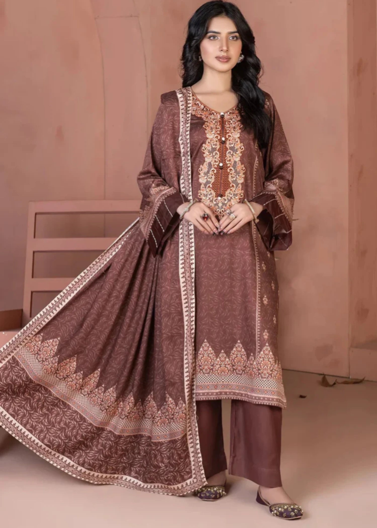 linen Unstitched in Brown