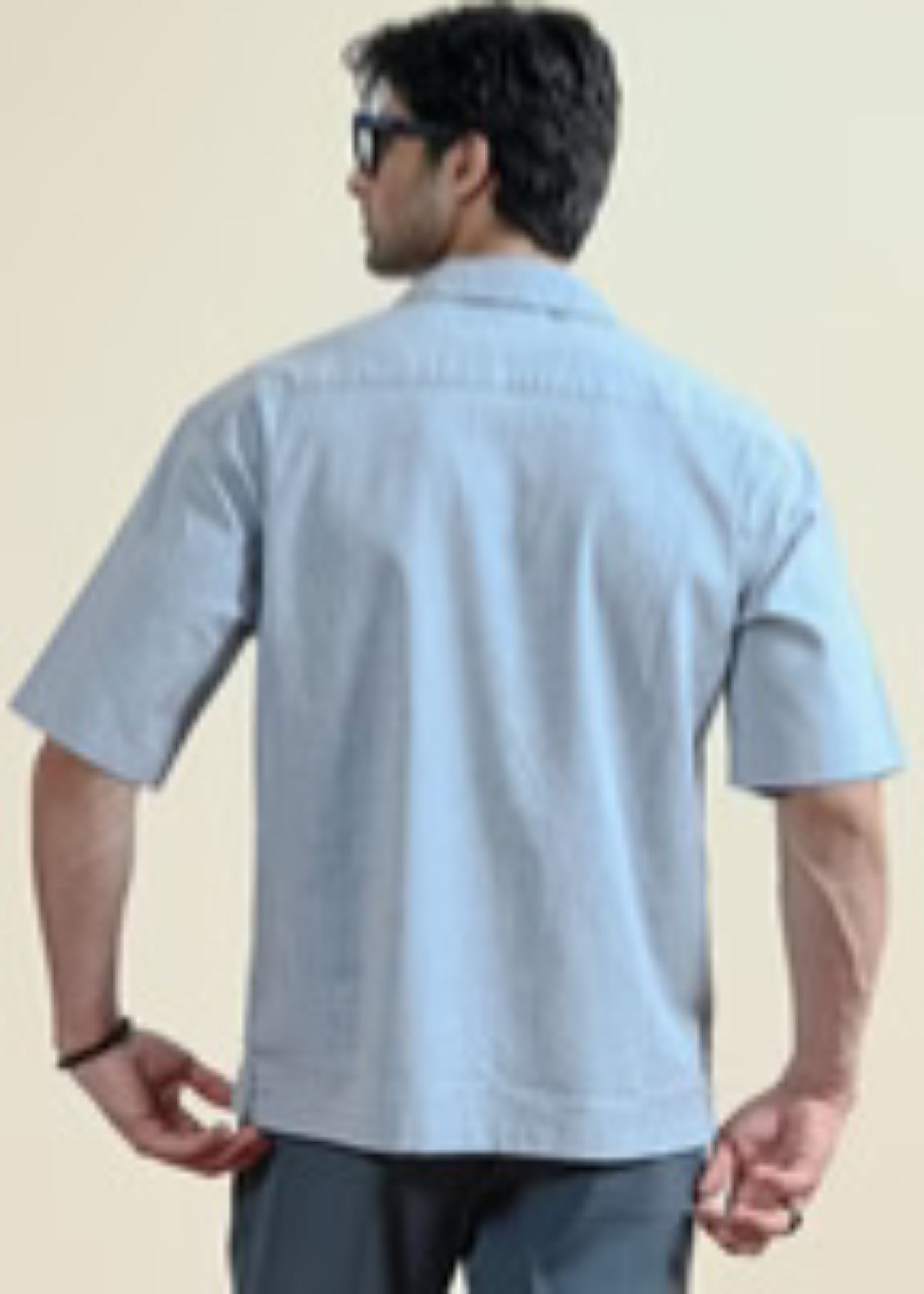 cotton Casual Shirt in Cool grey