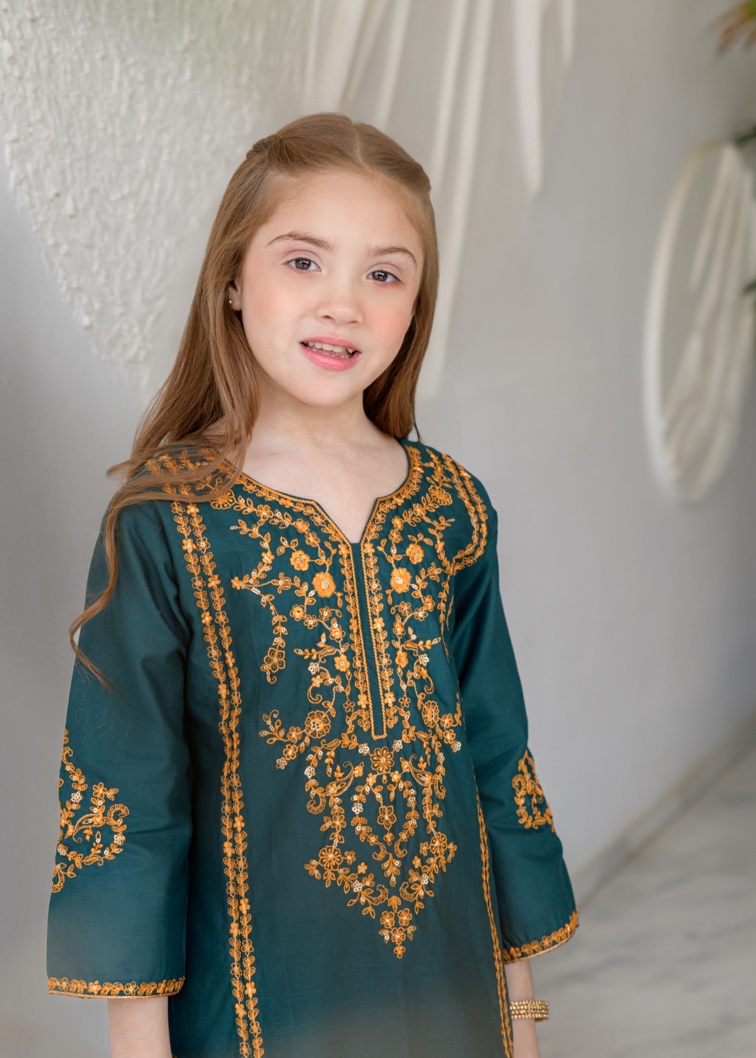 cotton Kurta Set in Teal